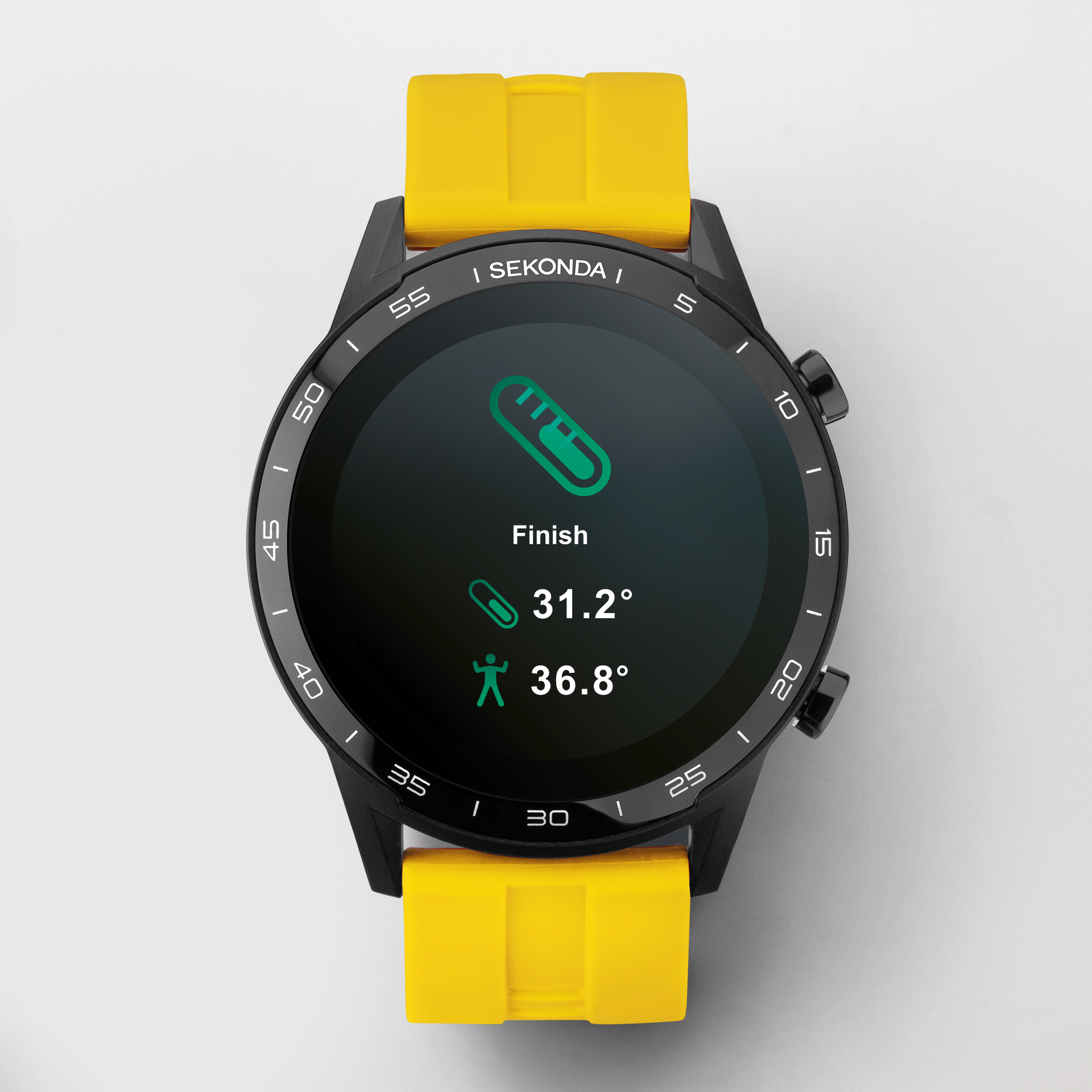 Sekonda Active Smart Watch | Black Case & Sekonda Yellow Silicone Strap | 1994