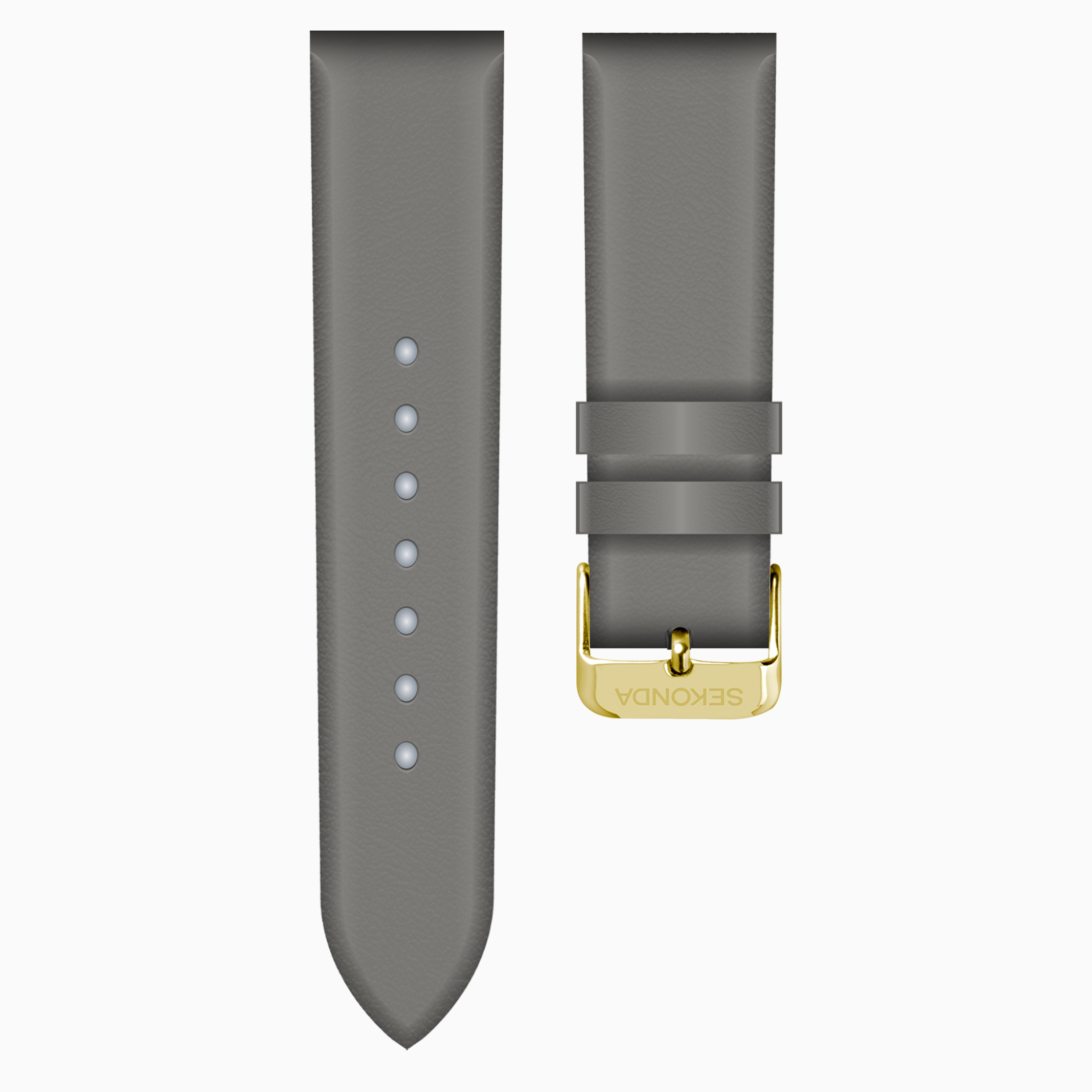 Medium Grey 14mm Leather Watch Strap For Gold Buckle Sekonda Watch