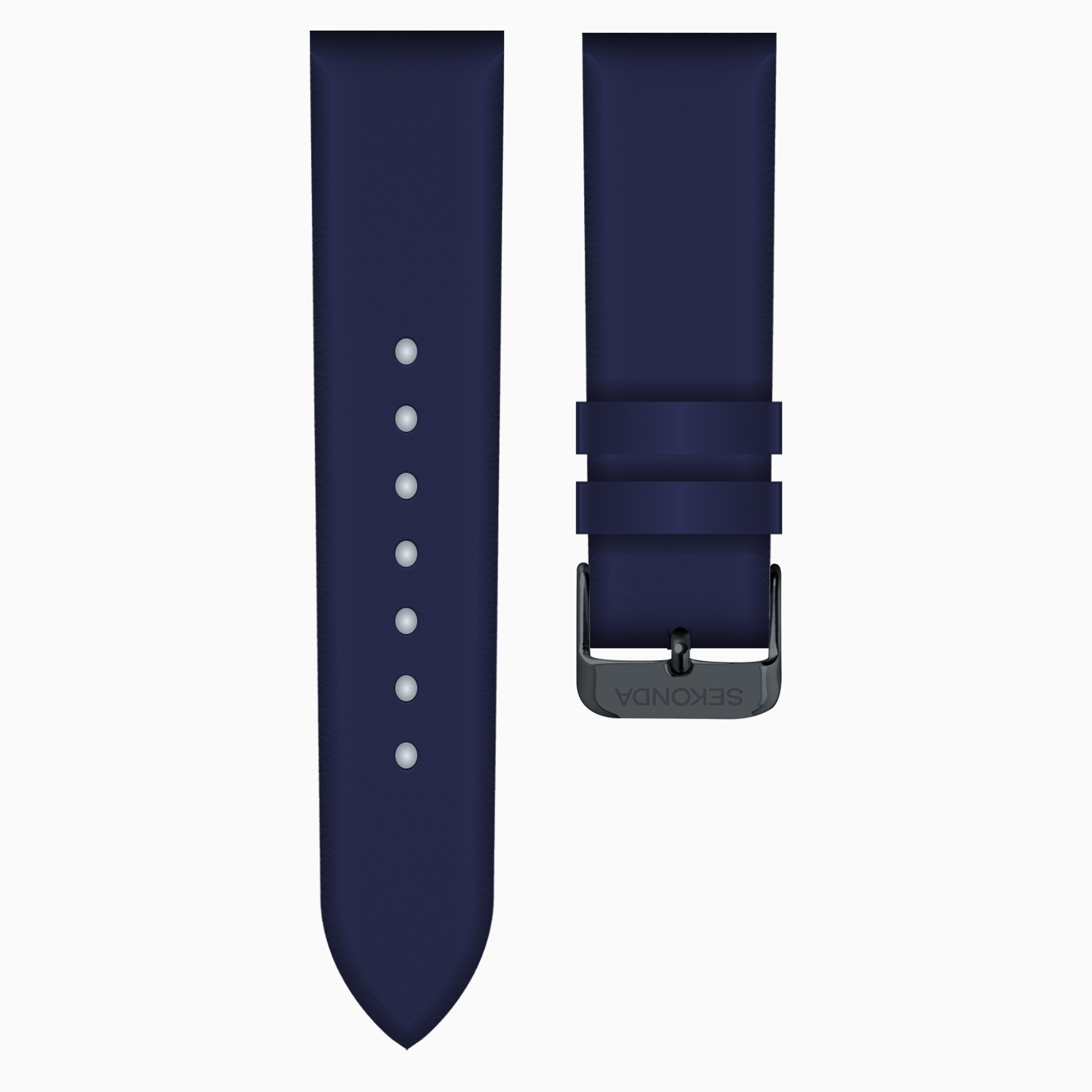 Navy 18mm Leather Watch Strap For Black Buckle Sekonda Watch Builder Watch