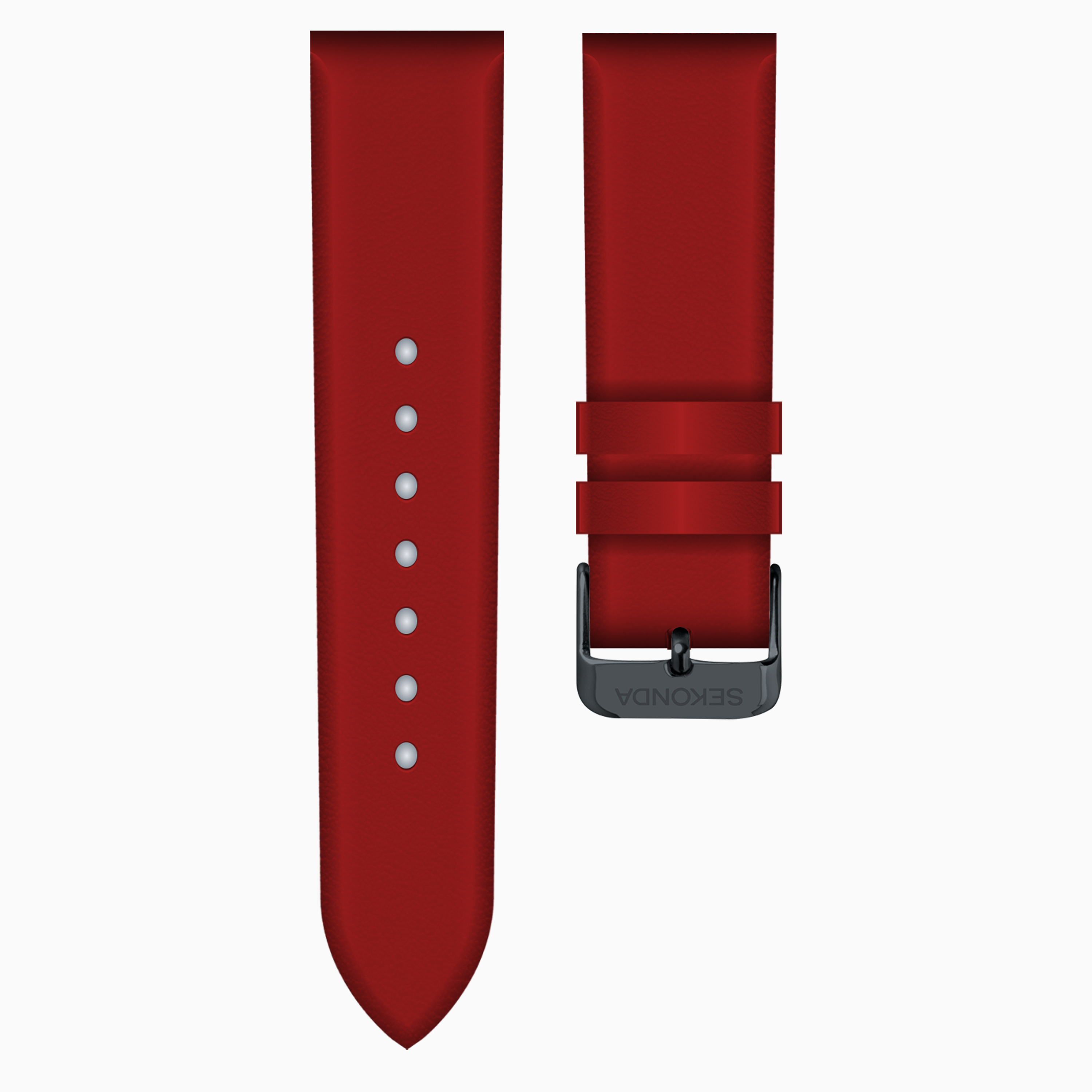 Burgundy 18mm Faux Leather Watch Strap For Black Buckle Sekonda Watch Builder Watch