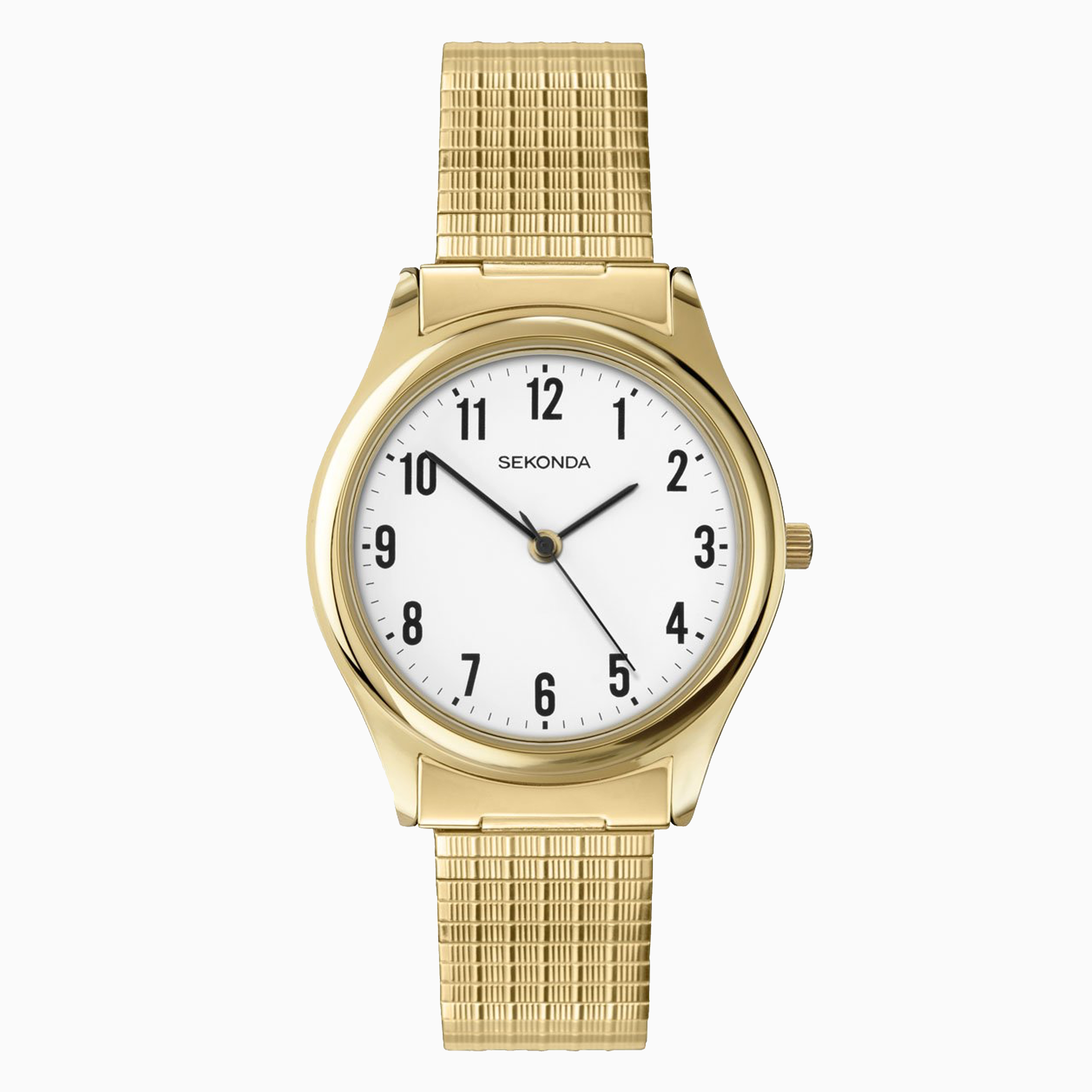 Mens Gold Watch Expanding Elastic Stretch Bracelet Easy Read White Face  PLX-028 | eBay