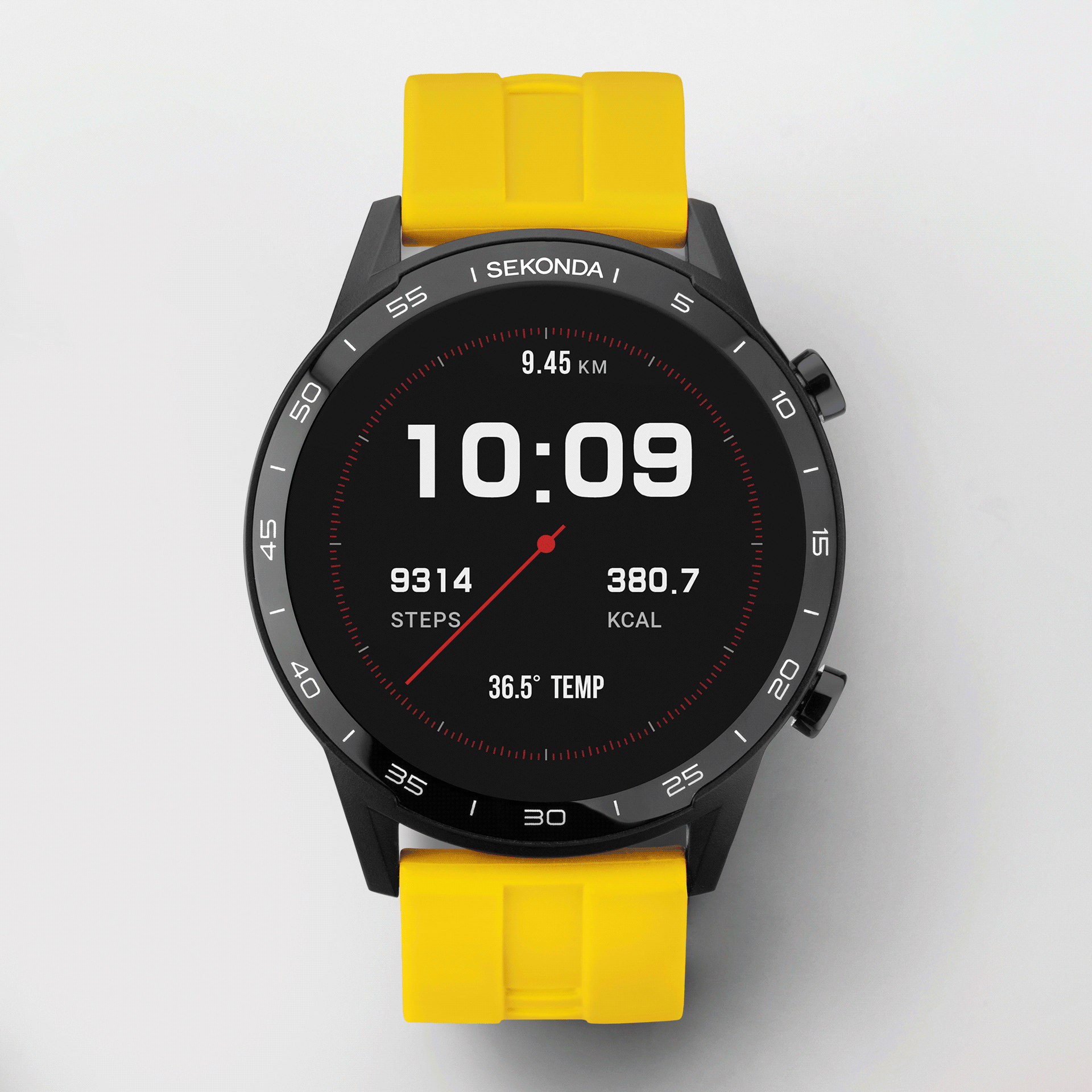Sekonda Active Smart Watch | Black Case & Sekonda Yellow Silicone Strap | 1994