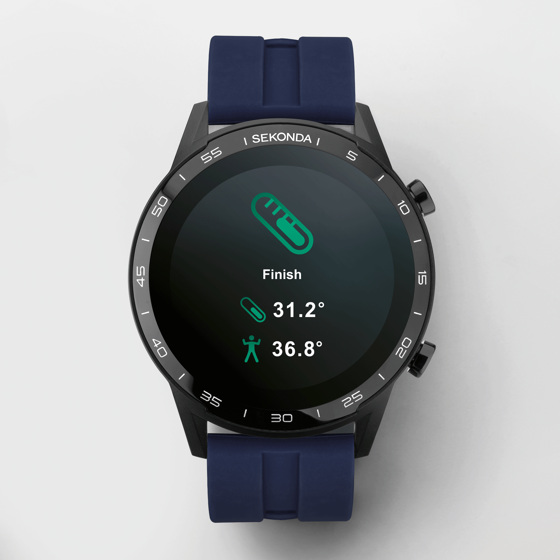 Sekonda Active Smart Watch | Black Case & Blue Silicone Strap | 1912