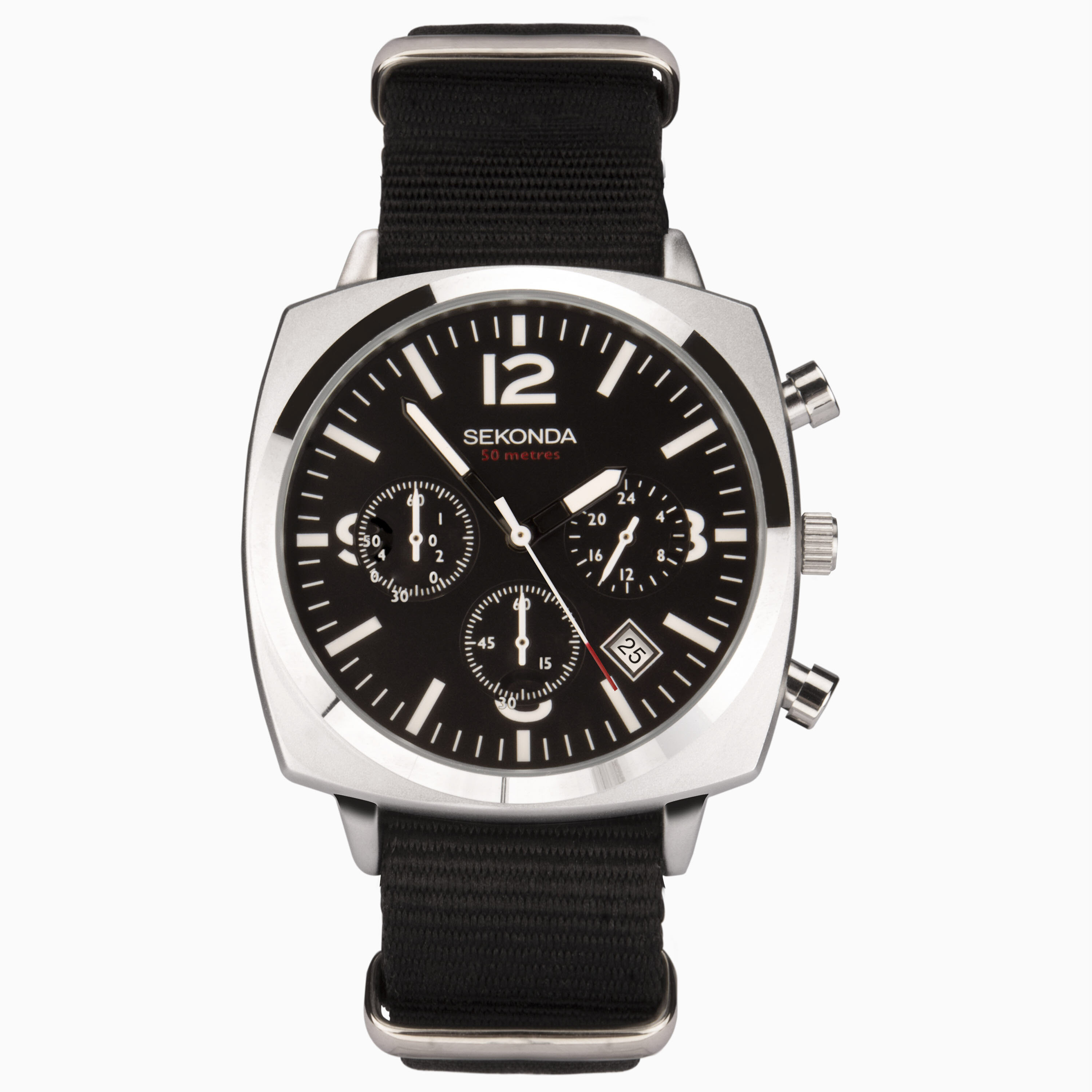Sekonda men's black online chronograph bracelet watch