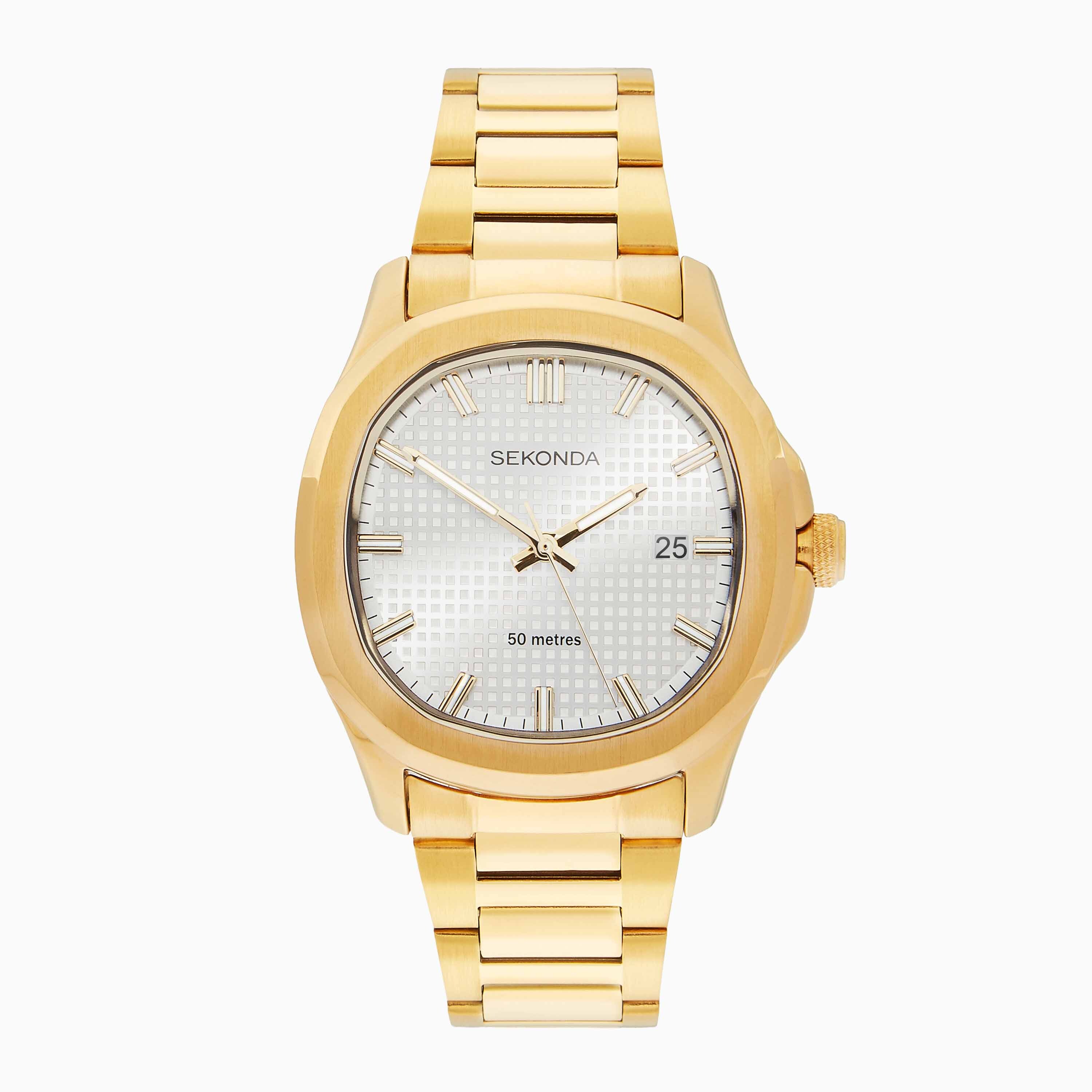 Sekonda Octaire Men's Watch | Gold Case and Stainless Steel Bracelet | 30283