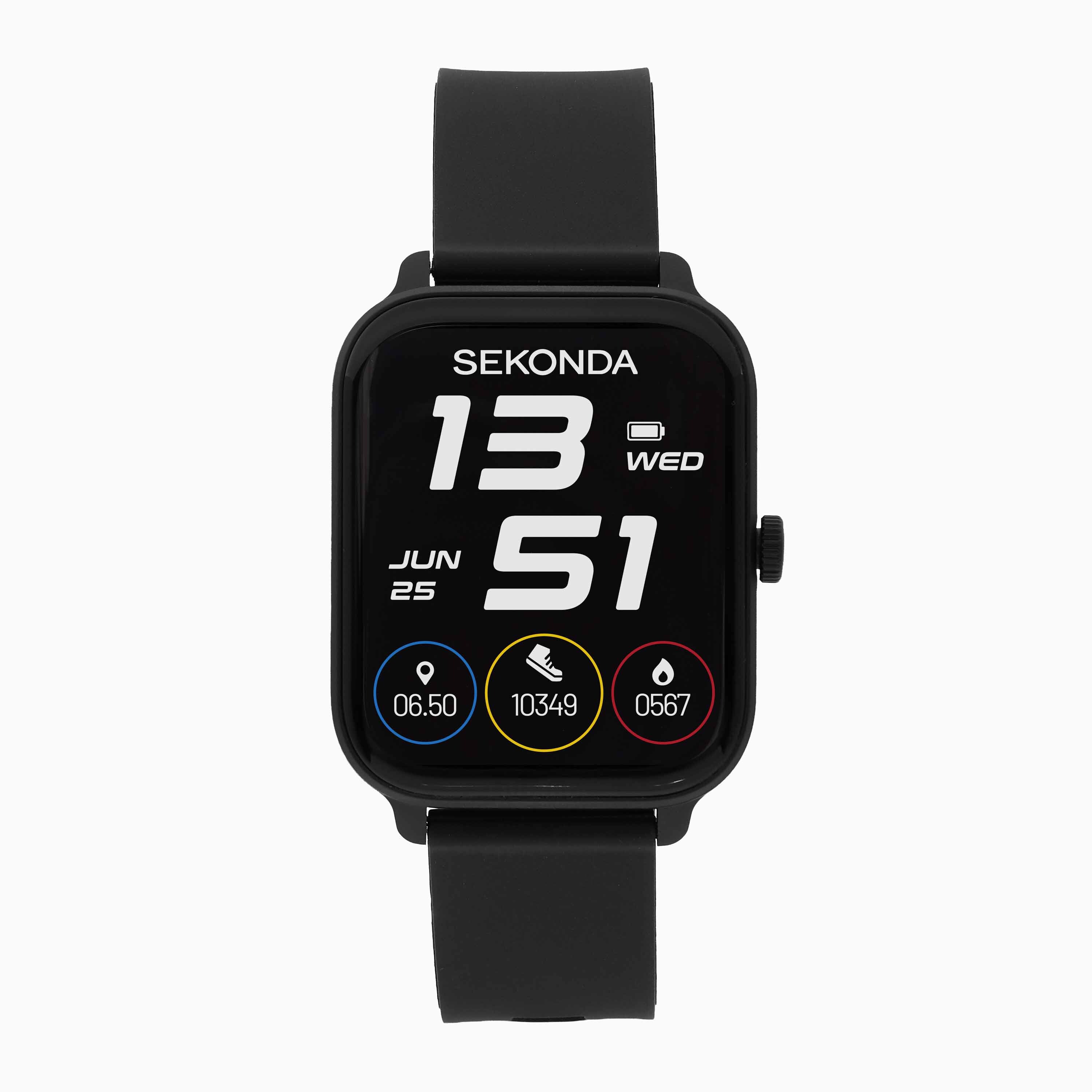 Sekonda Motion Go Smart Watch | Black Case and Silicone Strap | 30289