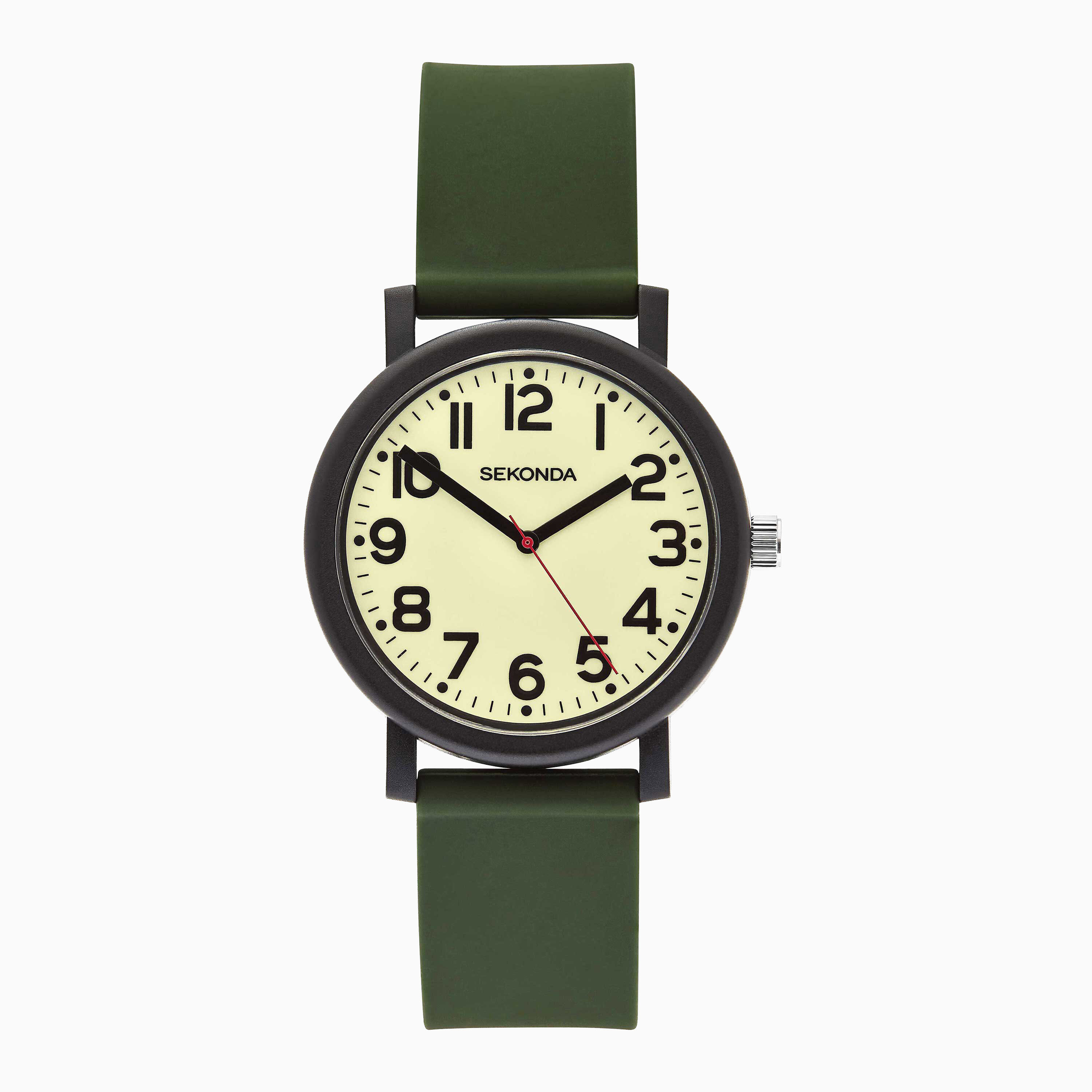 Sekonda Nova Men's Watch | Black Case & Khaki Silicone Strap | 30360