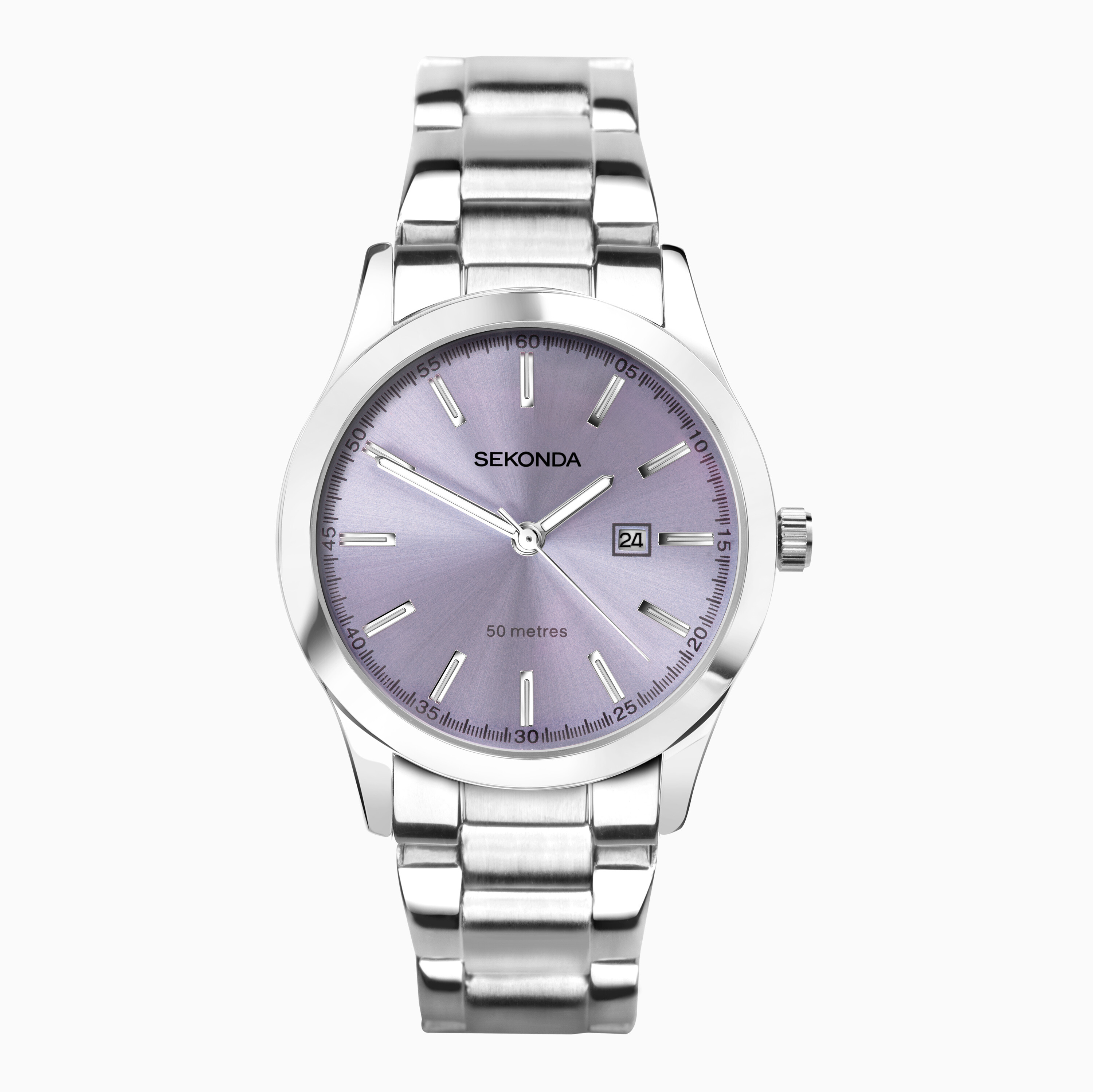 Silver top sekonda watch