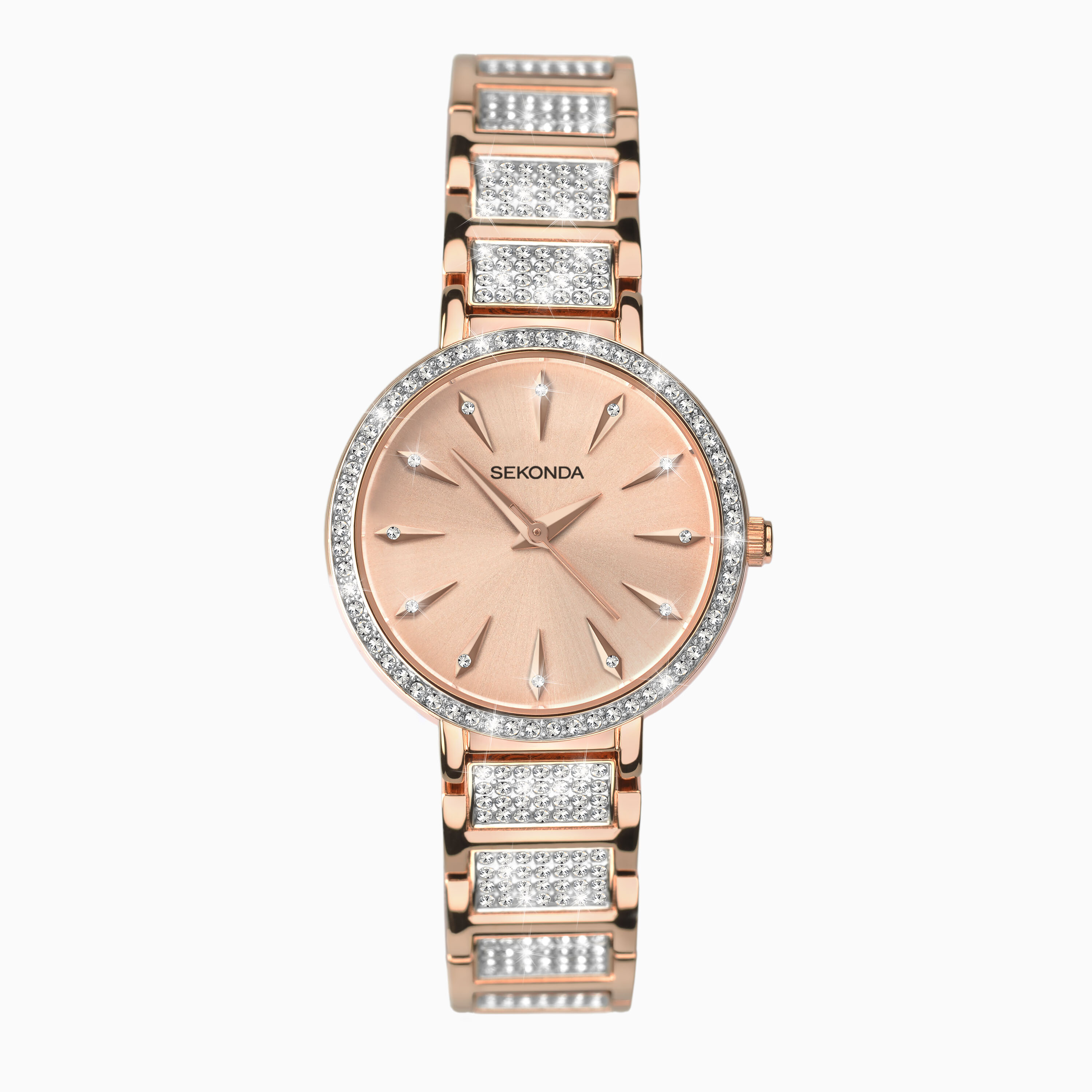 Sekonda Sekonda Dress Sparkle Ladies Watch |Two Tone Alloy Case & Bracelet with Rose Dial | 40407
