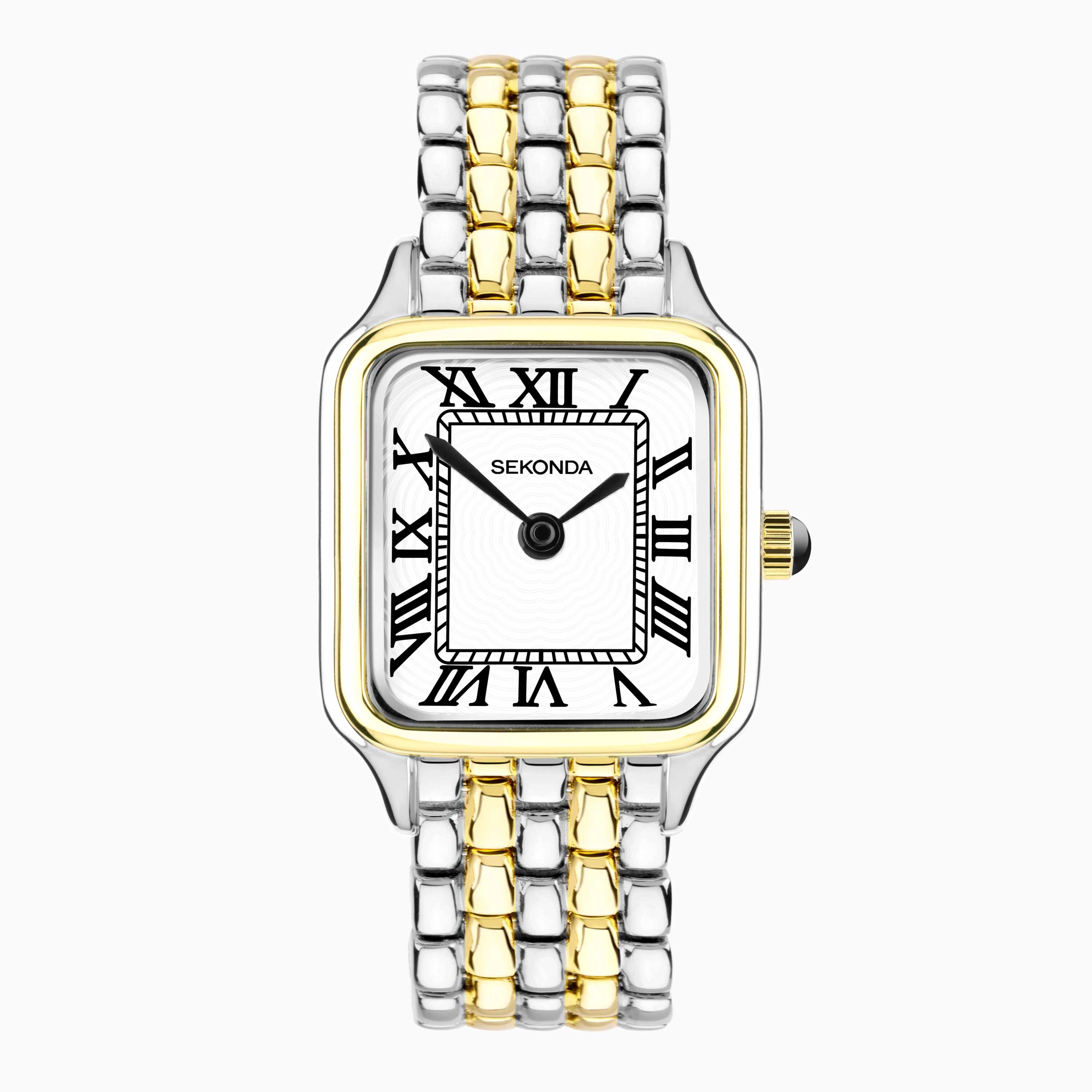 Sekonda Sekonda Monica Maxi Ladies Watch | Two Tone Large Alloy Case & Bracelet with White Dial | 40658