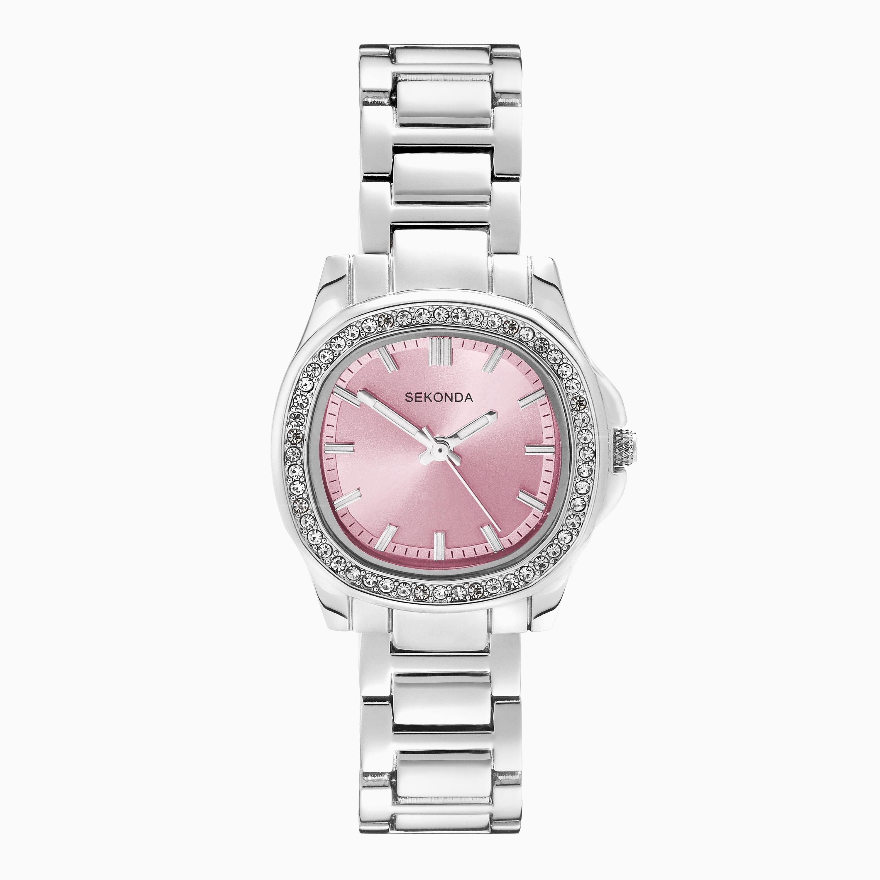 Sekonda Sekonda Octaire Ladies Watch | Silver Alloy Case & Stainless Steel Bracelet with Pink Dial | 40724