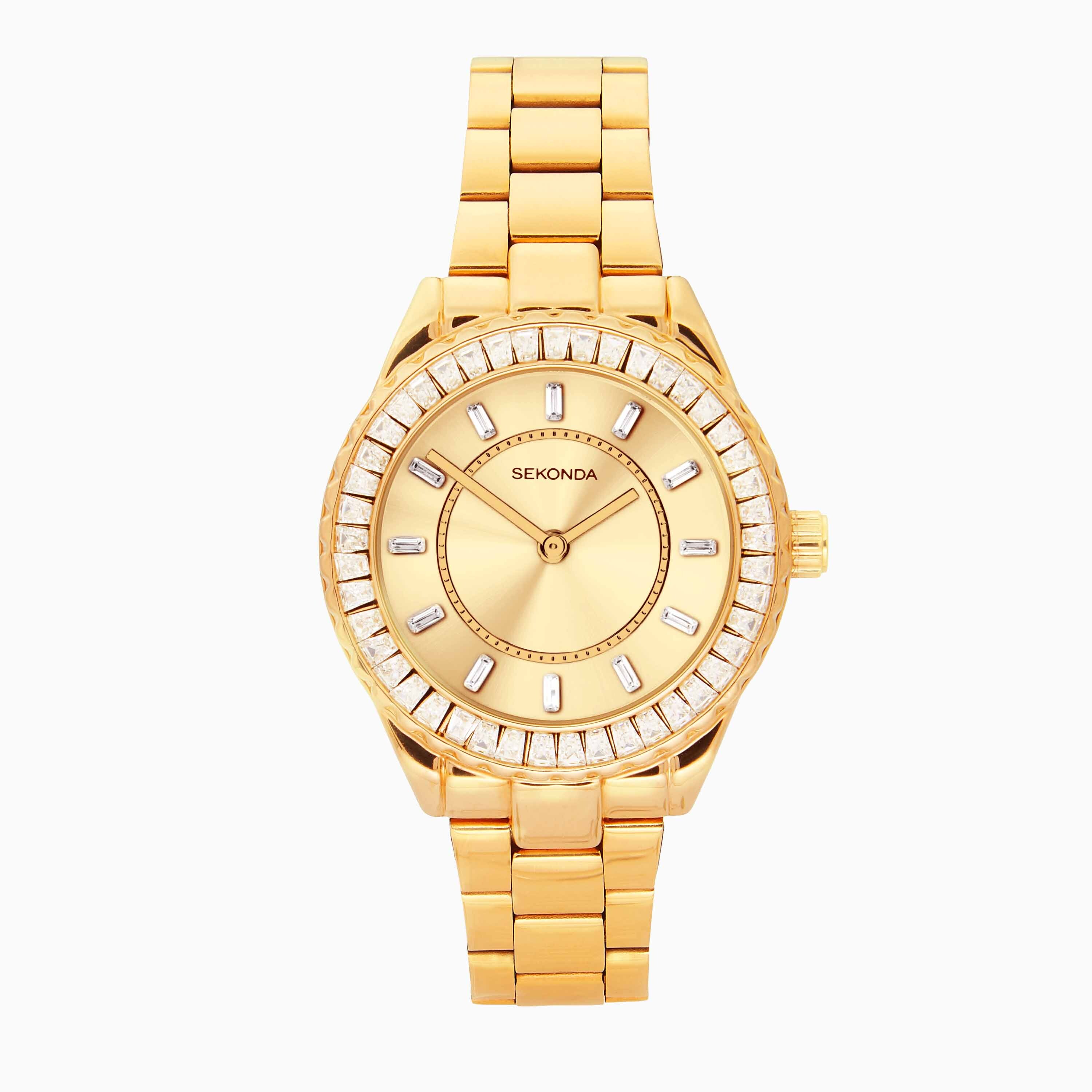 Sekonda Margot Ladies Stone Set Watch | Gold Case and Stainless Steel Bracelet | 40732