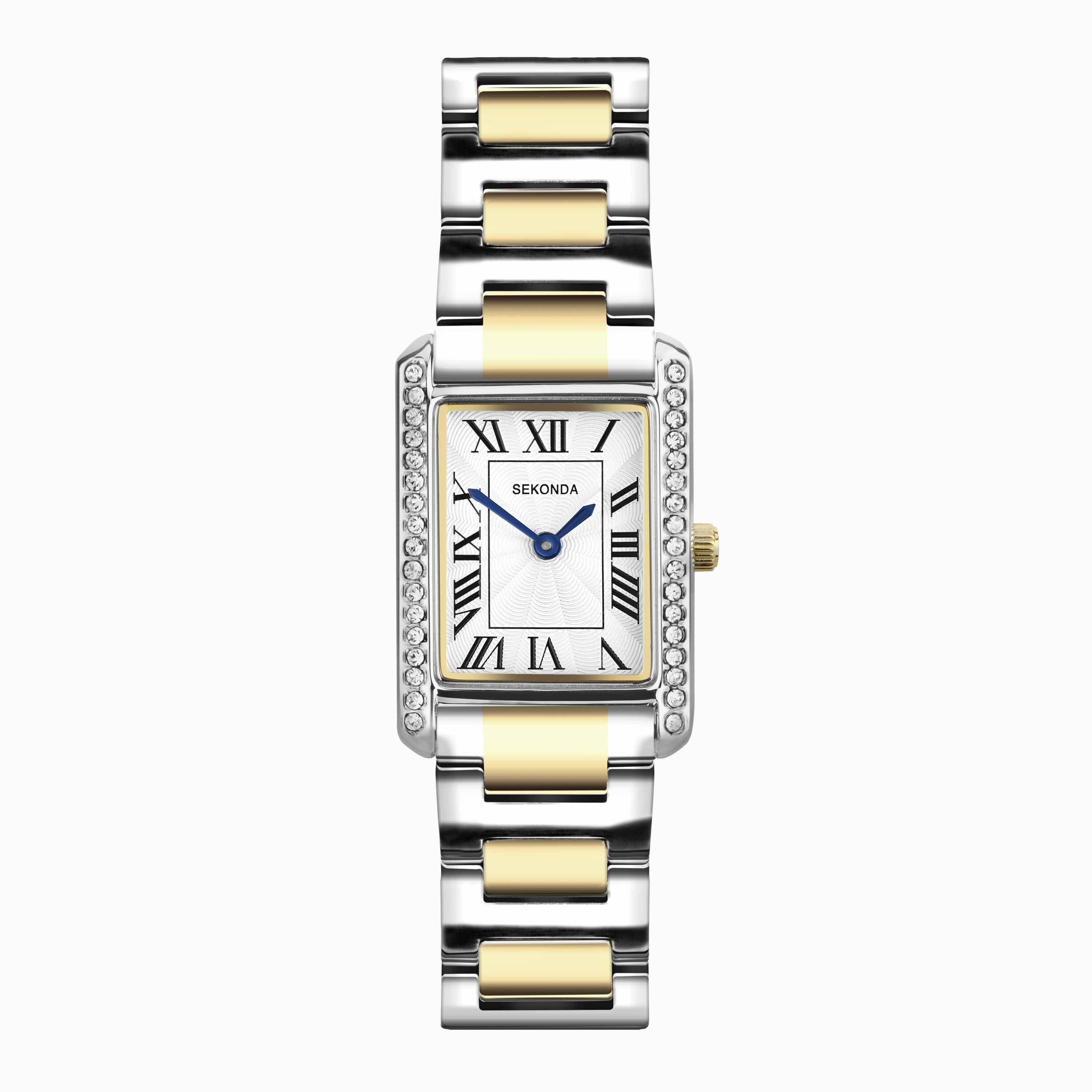 Sekonda Colette Ladies Stone Set Watch | Two Tone Case and Alloy Bracelet | 40735