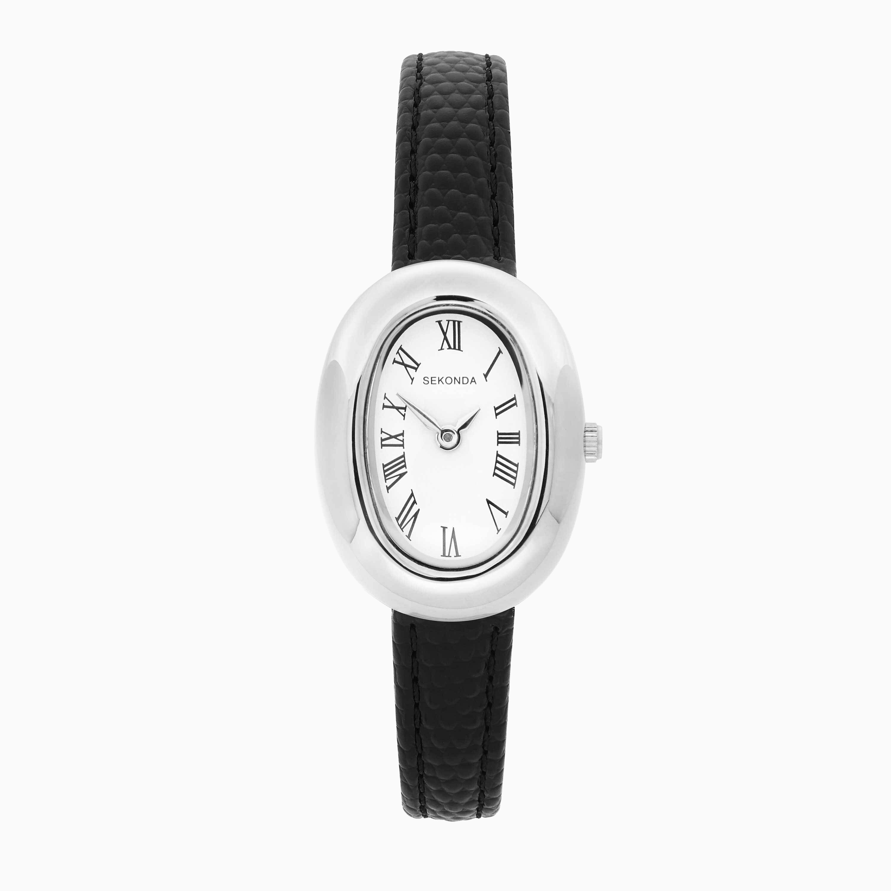 Sekonda Bellamy Ladies Watch | Silver Case and Black Leather Strap | 40795