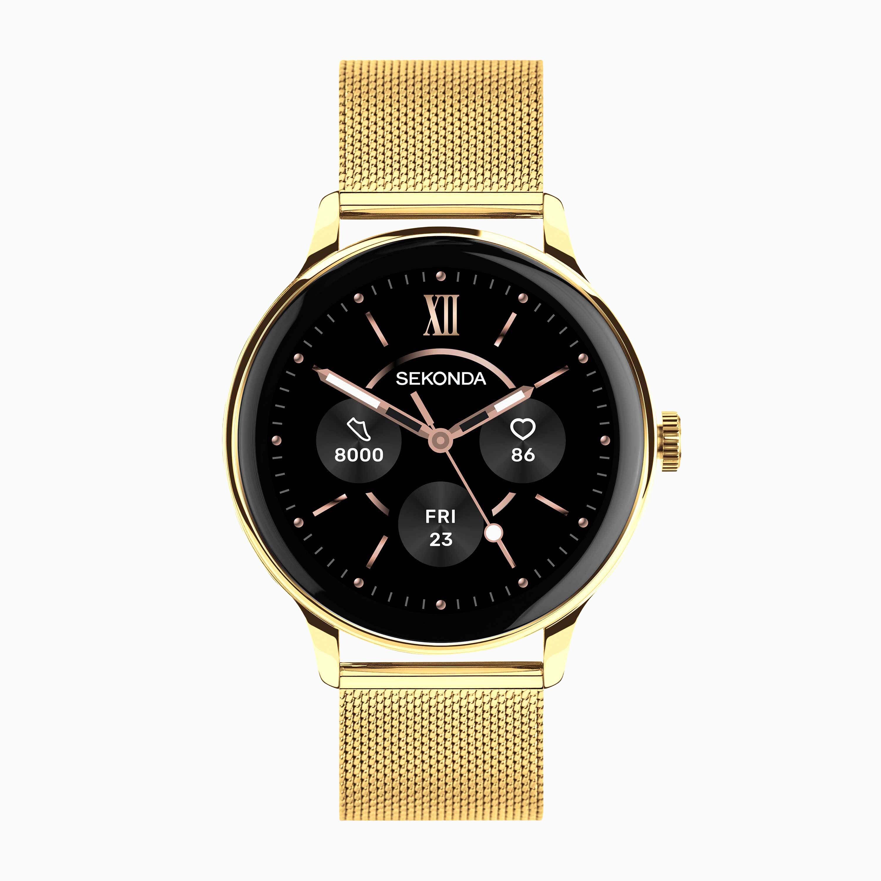 Sekonda Flex Plus Smart Watch | Gold Case & Stainless Steel Mesh Bracelet | 40801