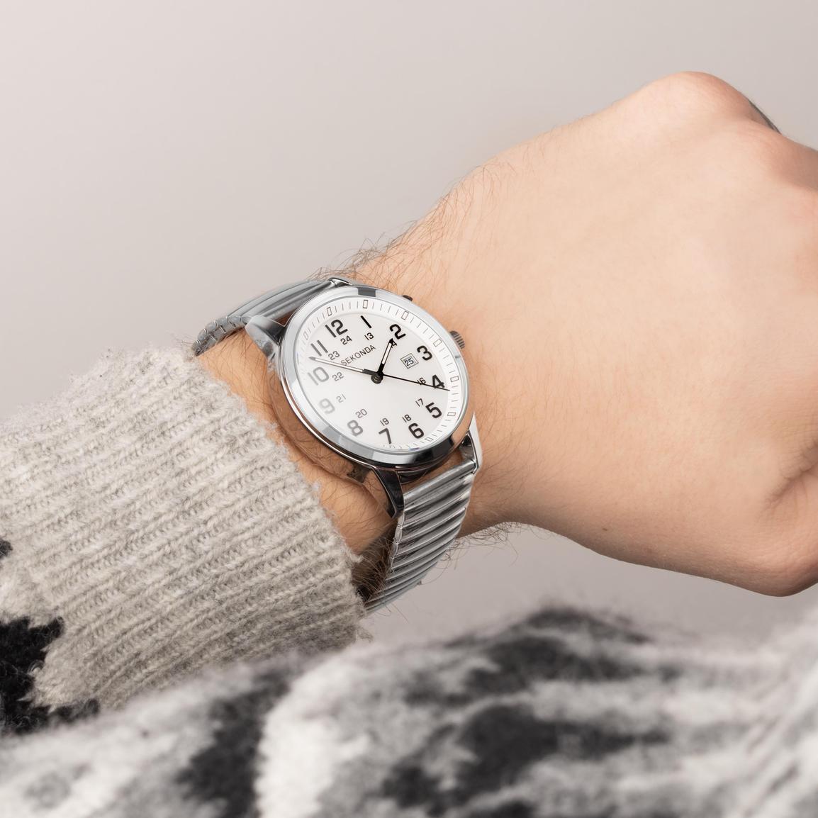 Sekonda Easy Reader Men's Watch | Silver Alloy Case & Stainless