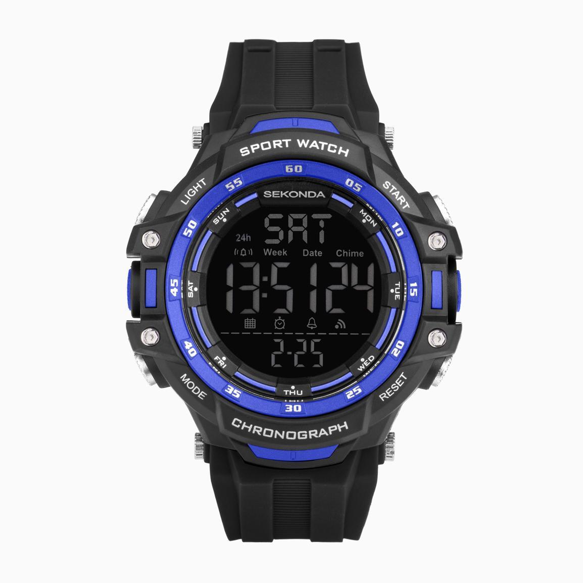 Sekonda Crossfell Orologio Digitale Uomo 53 Mm - Quarzo Giapponese, LCD Con Calendario 100 Anni, Cinturino In Plastica, Impermeabile 50m