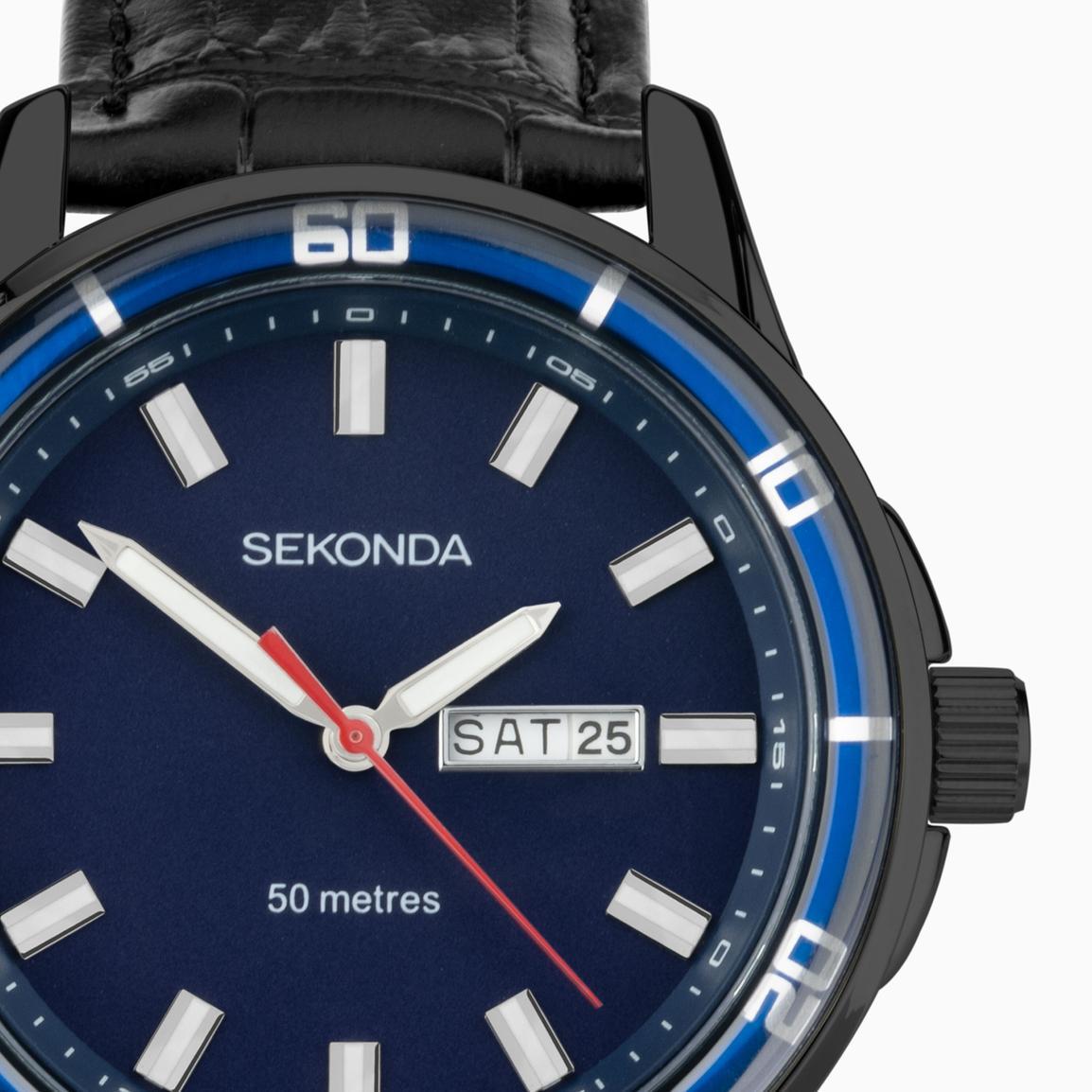 Sekonda Sport Midnight – Orologio Cronografo Uomo, Cassa 44 Mm, Cinturino In Acciaio Inossidabile Argentato, Impermeabile 50m - 5