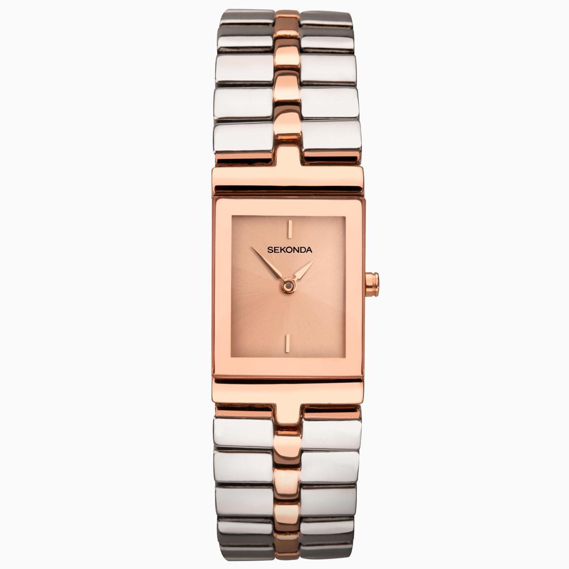 Orologio Donna Sekonda Classic – Cassa Rosa Oro 30mm, Cinturino In PU, Quadrante Grigio, Impermeabile 50m