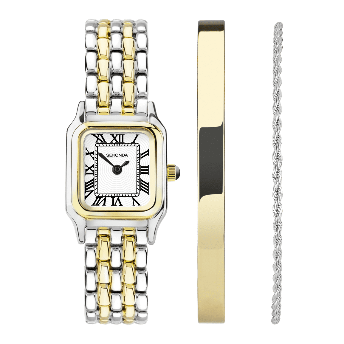 Sekonda Monica Ladies Watch Gift Set | Two Tone Alloy Case & Bracelet with White Dial | 49039