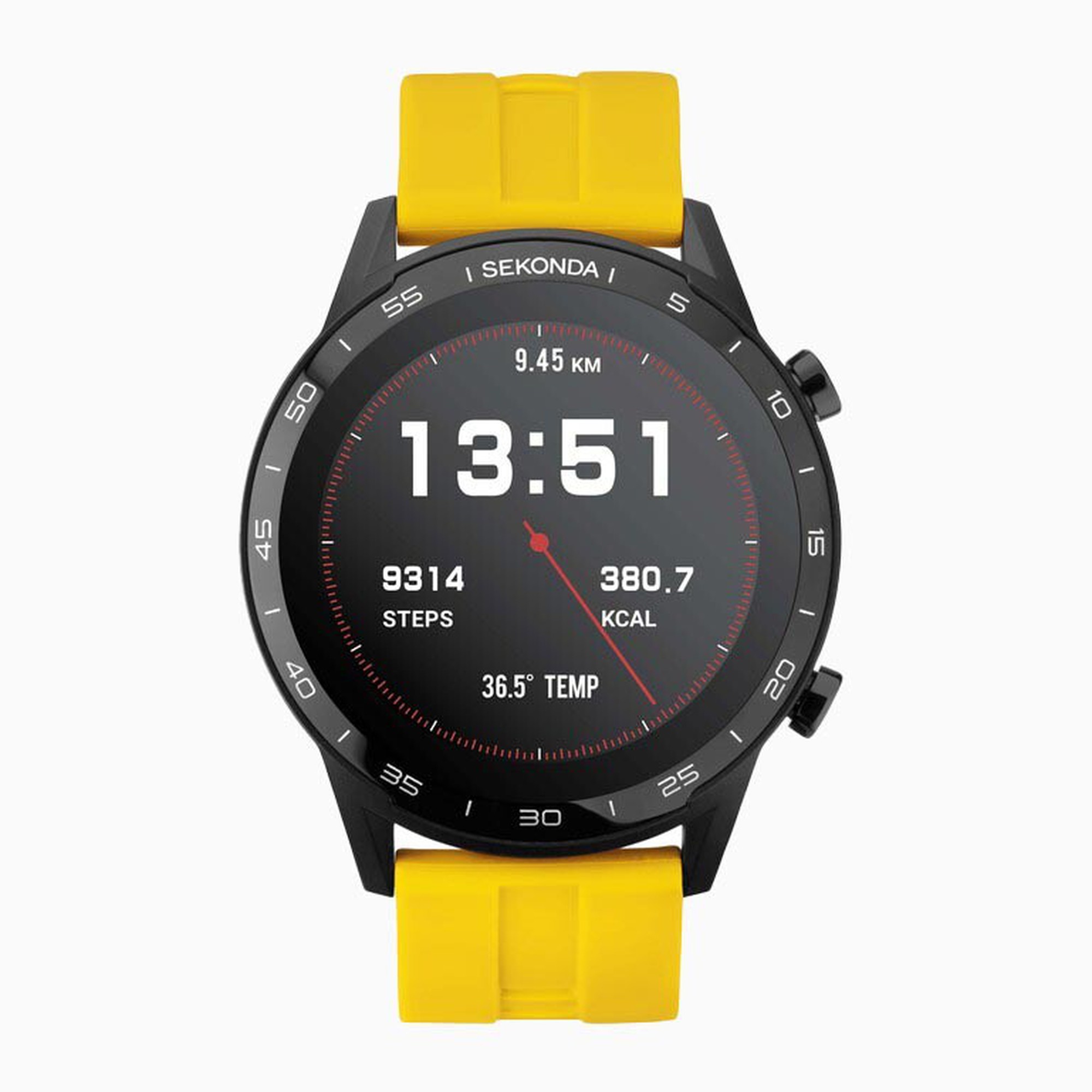 Sekonda Sekonda Active Smart Watch | Black Case & Sekonda Yellow Silicone Strap | 1994