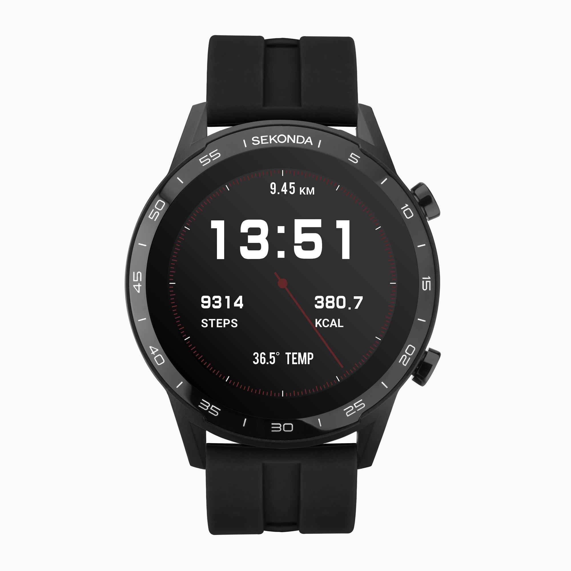 Sekonda Sekonda Active Smart Watch | Black Case & Black Silicone Strap | 1909