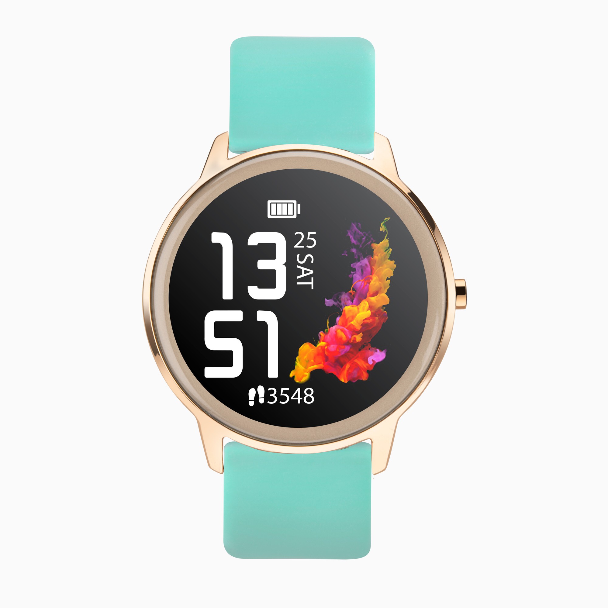 Sekonda Sekonda Flex Smart Watch | Rose Gold Case & Turquoise Silicone Strap | 40443