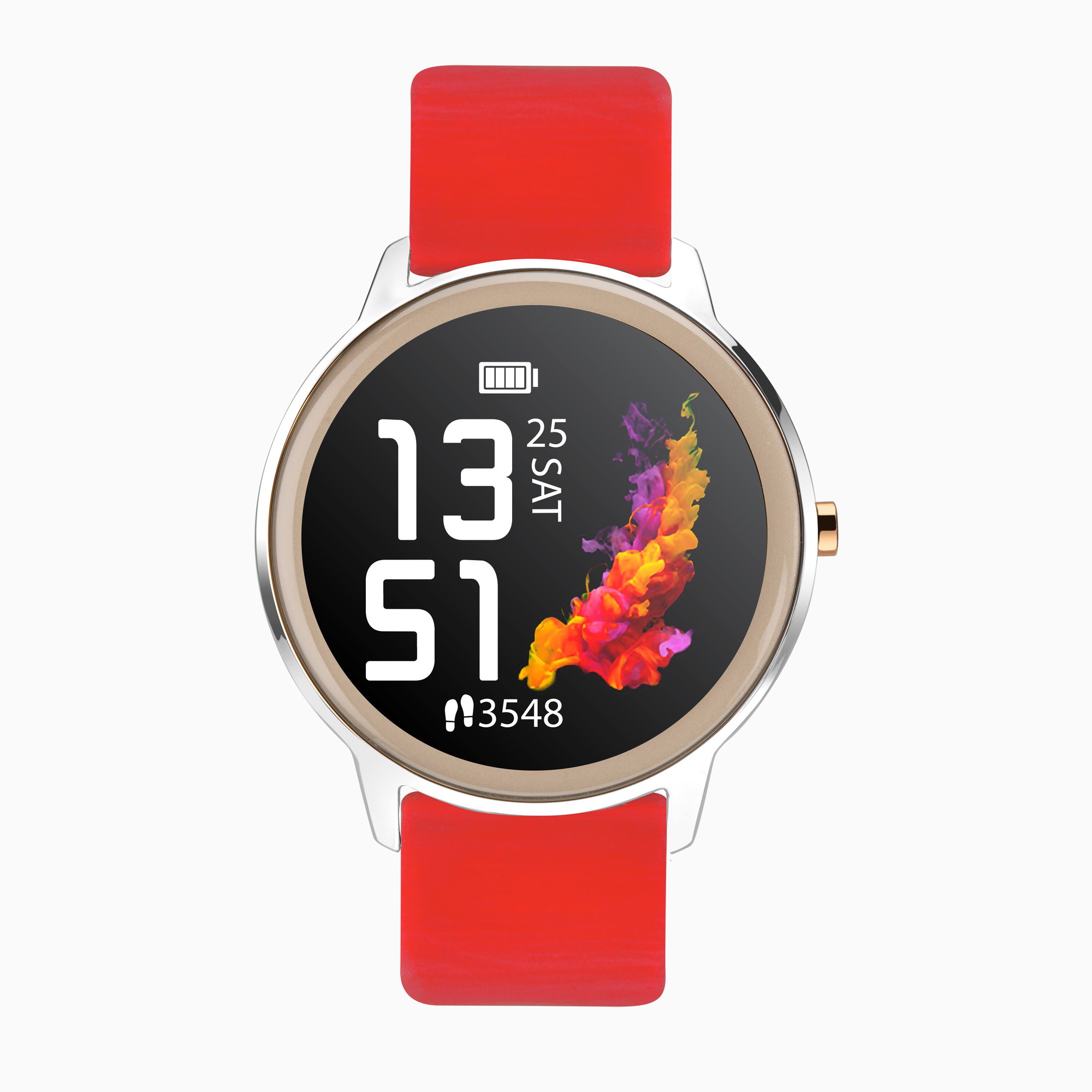 Sekonda Sekonda Flex Smart Watch | Silver Case & Red Silicone Strap | 40447