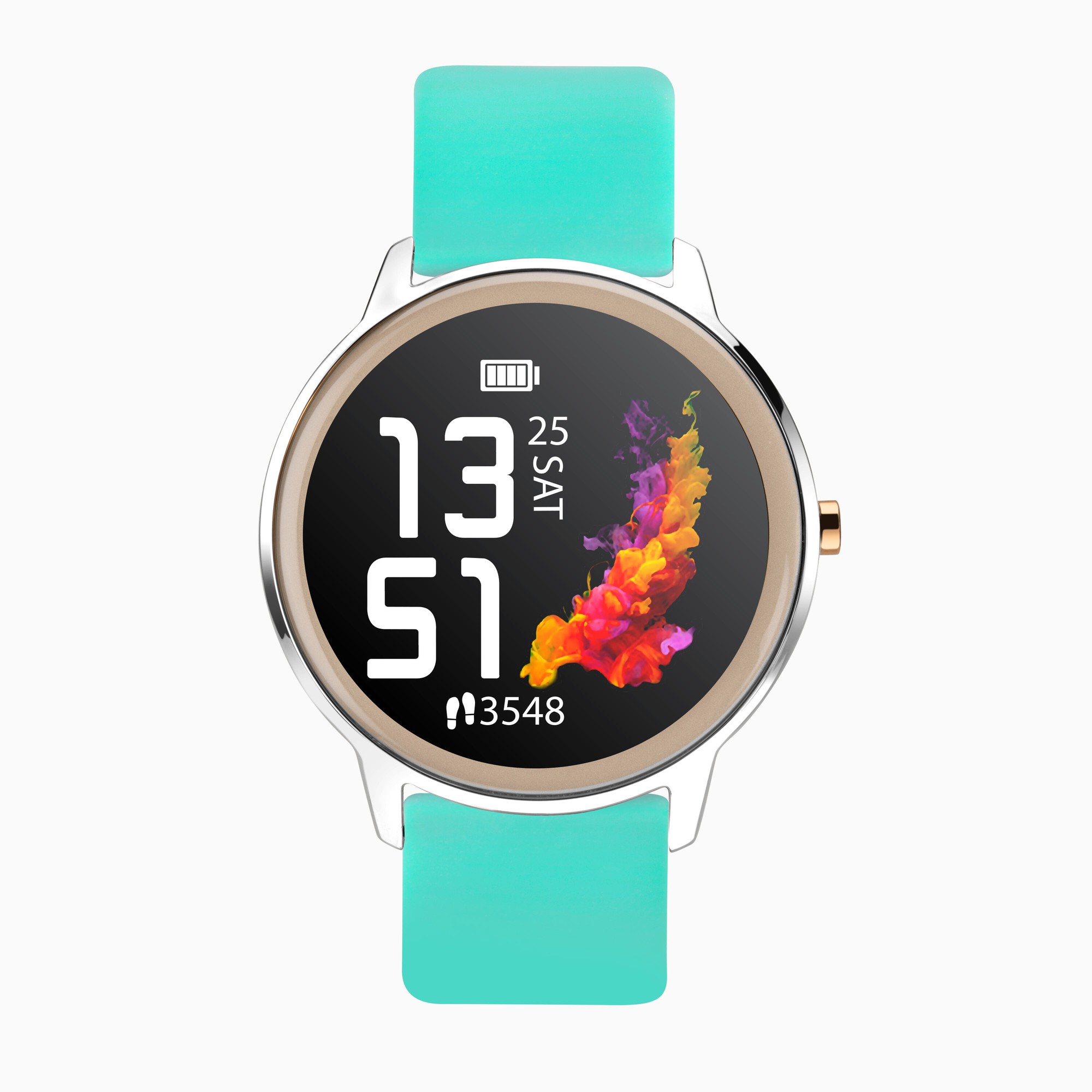 Sekonda Sekonda Flex Smart Watch | Silver Case & Turquoise Silicone Strap | 40450