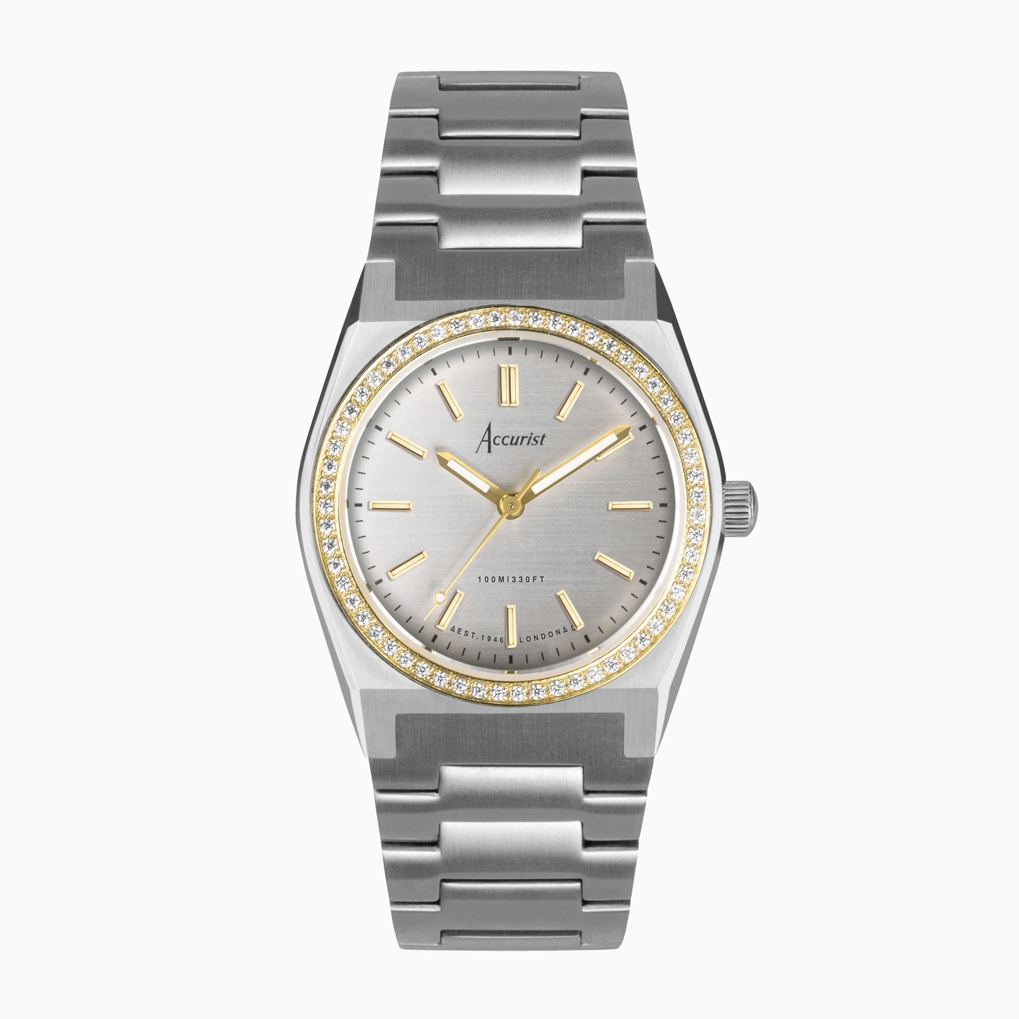 Accurist Accurist Origin Ladies Watch | Two tone Case & Stainless Steel Bracelet with Silver Dial |