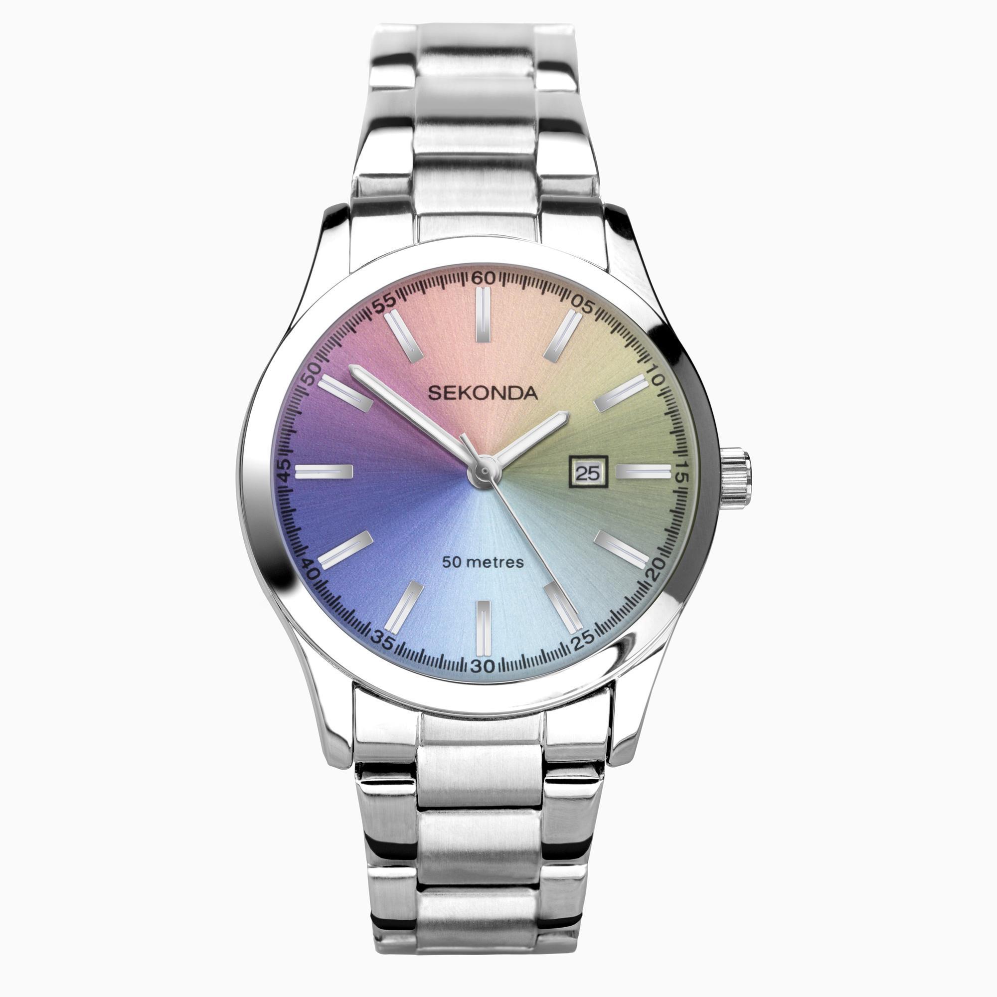 Sekonda Sekonda Taylor Ladies Watch | Silver Alloy Case & Stainless Steel Bracelet with Rainbow Dial | 40534