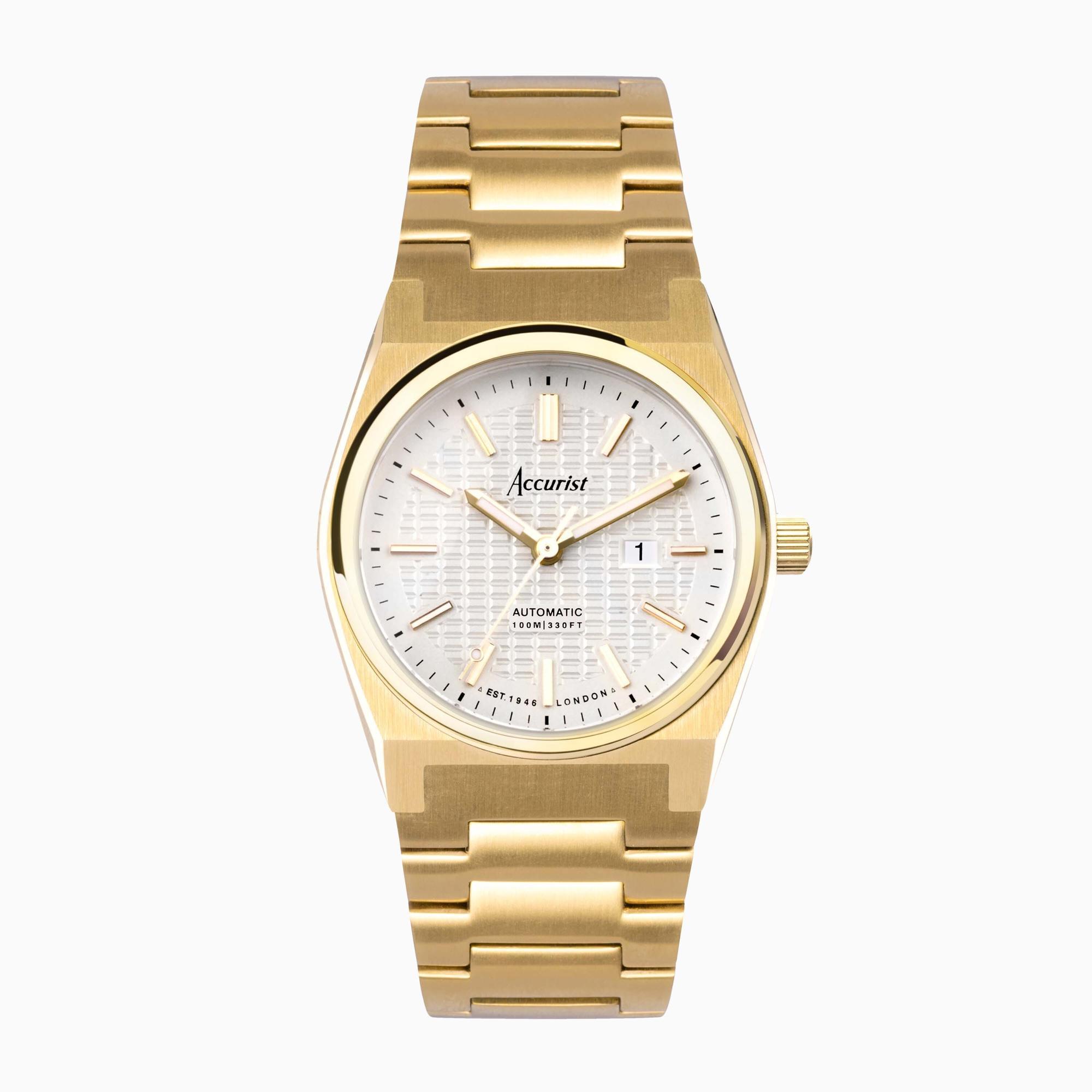 Accurist Accurist Origin Automatic Ladies Watch | Gold Stainless Steel Case & Bracelet with White Dial | 34mm
