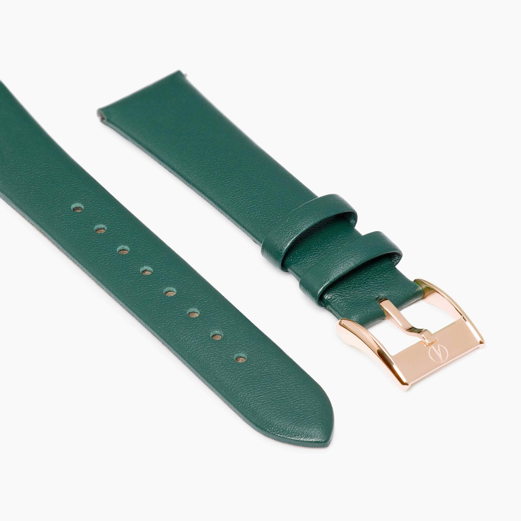 Accurist Rectangle Ladies Green Leather 19mm Strap