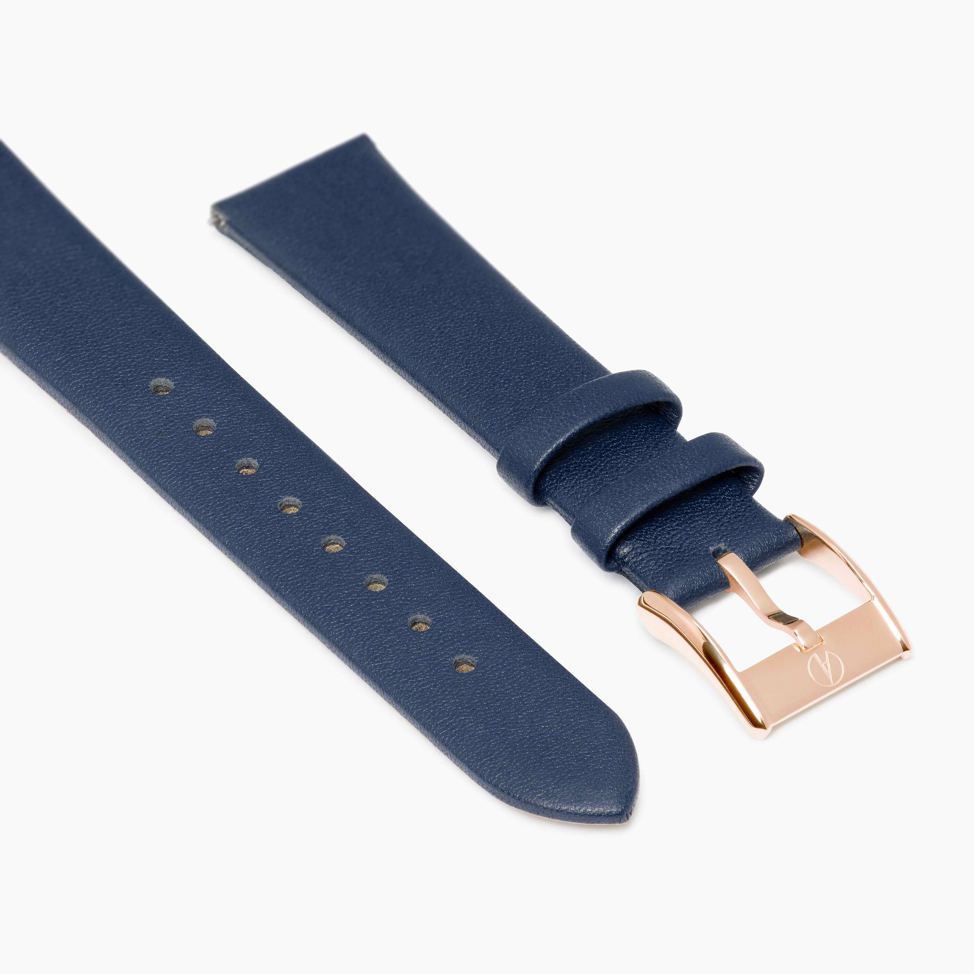 Accurist Rectangle Ladies Navy Leather 19mm Strap