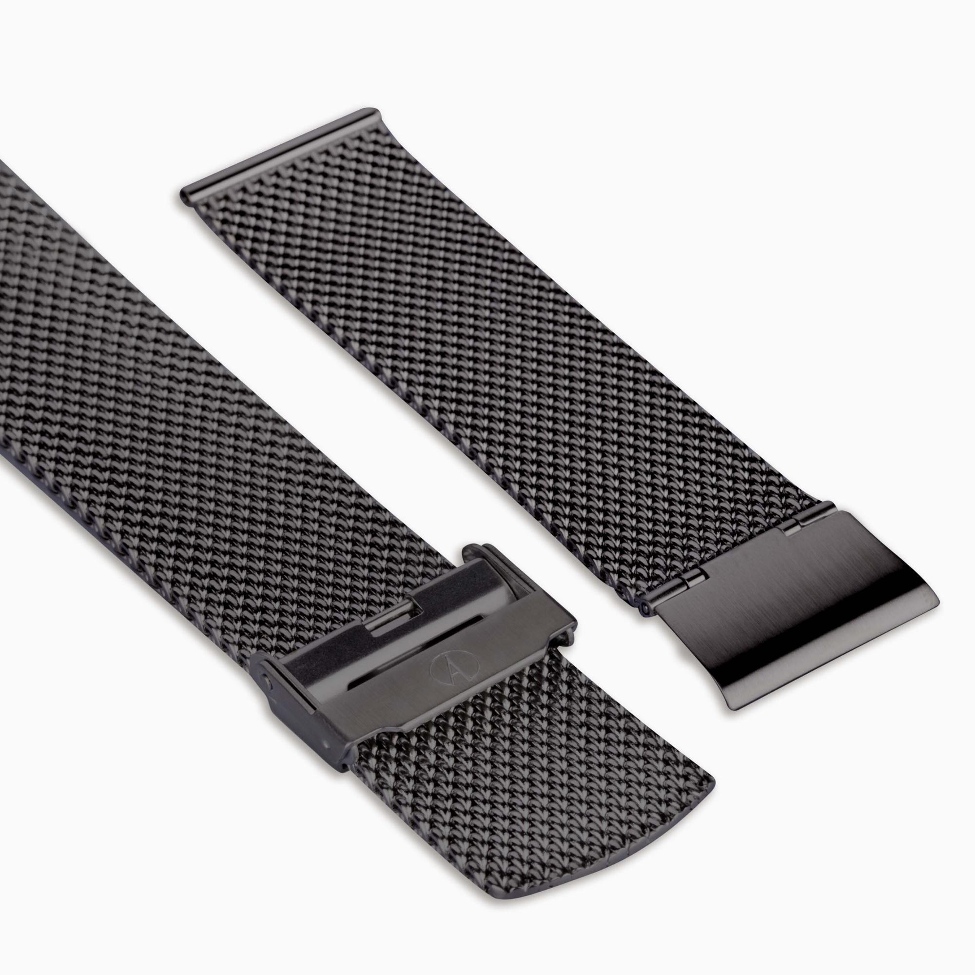 Accurist Aviation Men's Black Stainless Steel 22mm Milanese Bracelet