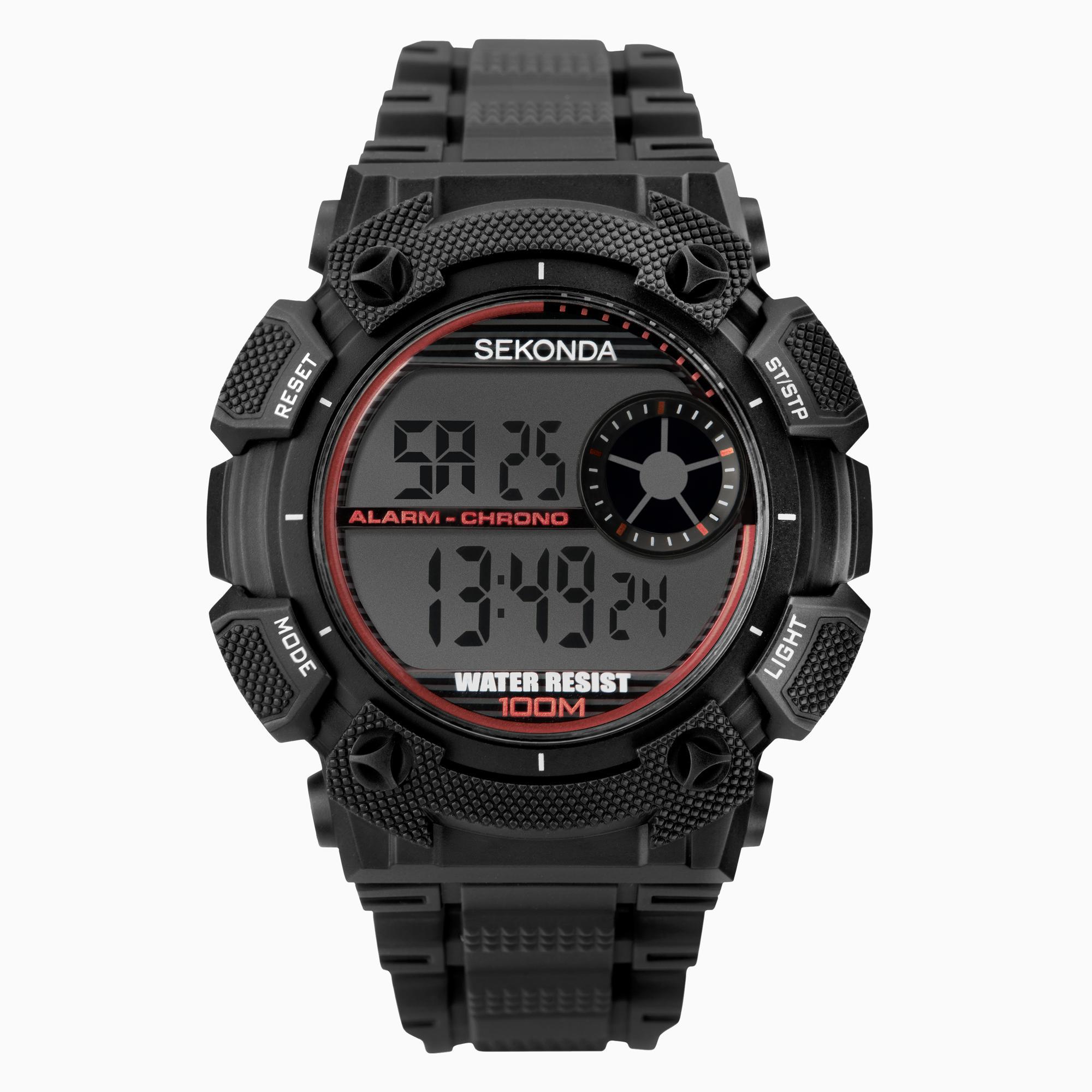 Sekonda Sekonda Digital Men's Watch | Black Case & Plastic Strap with Dial | 1676