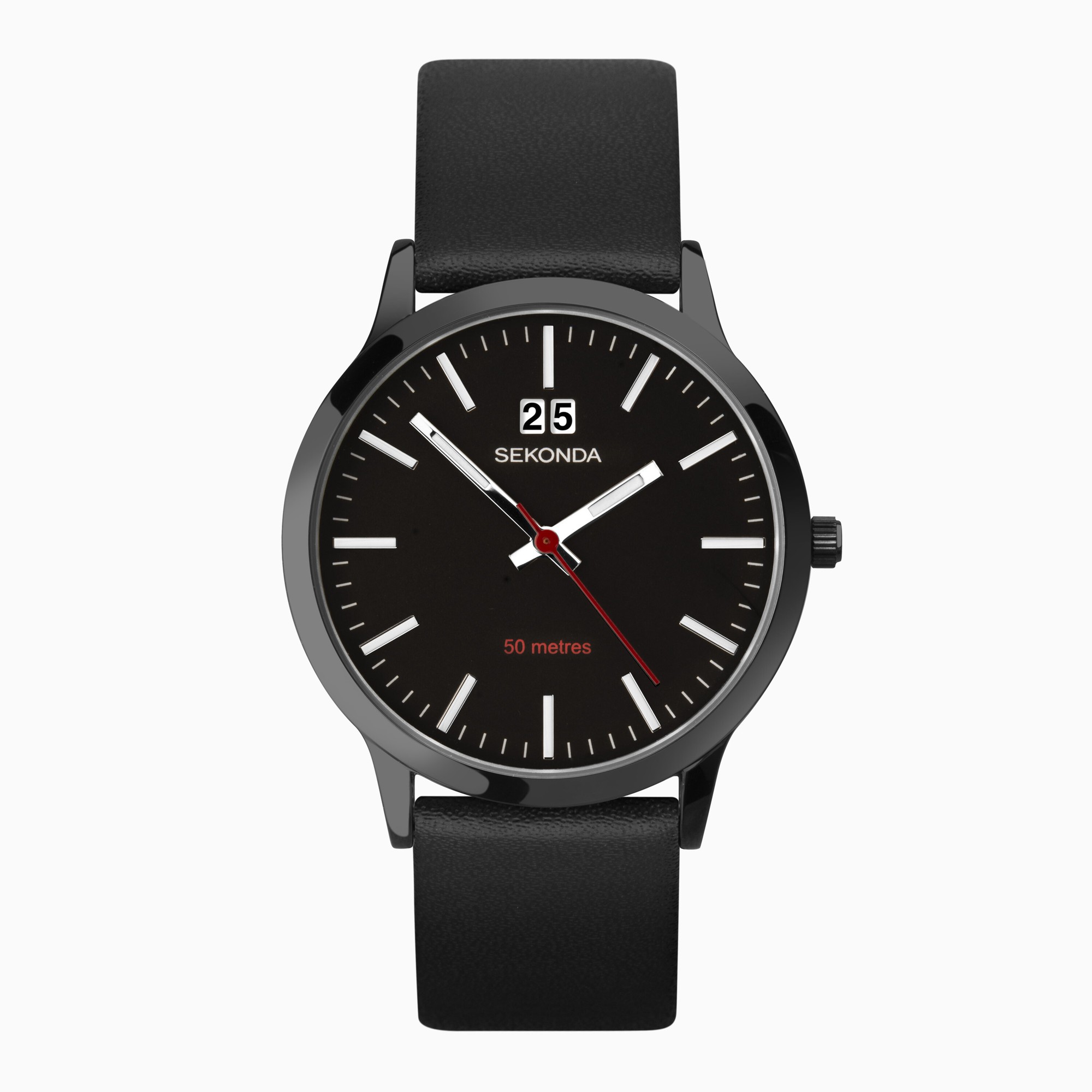 Photos - Wrist Watch Sekonda Nordic Men's Watch | Black Case & Leather Strap with Black 