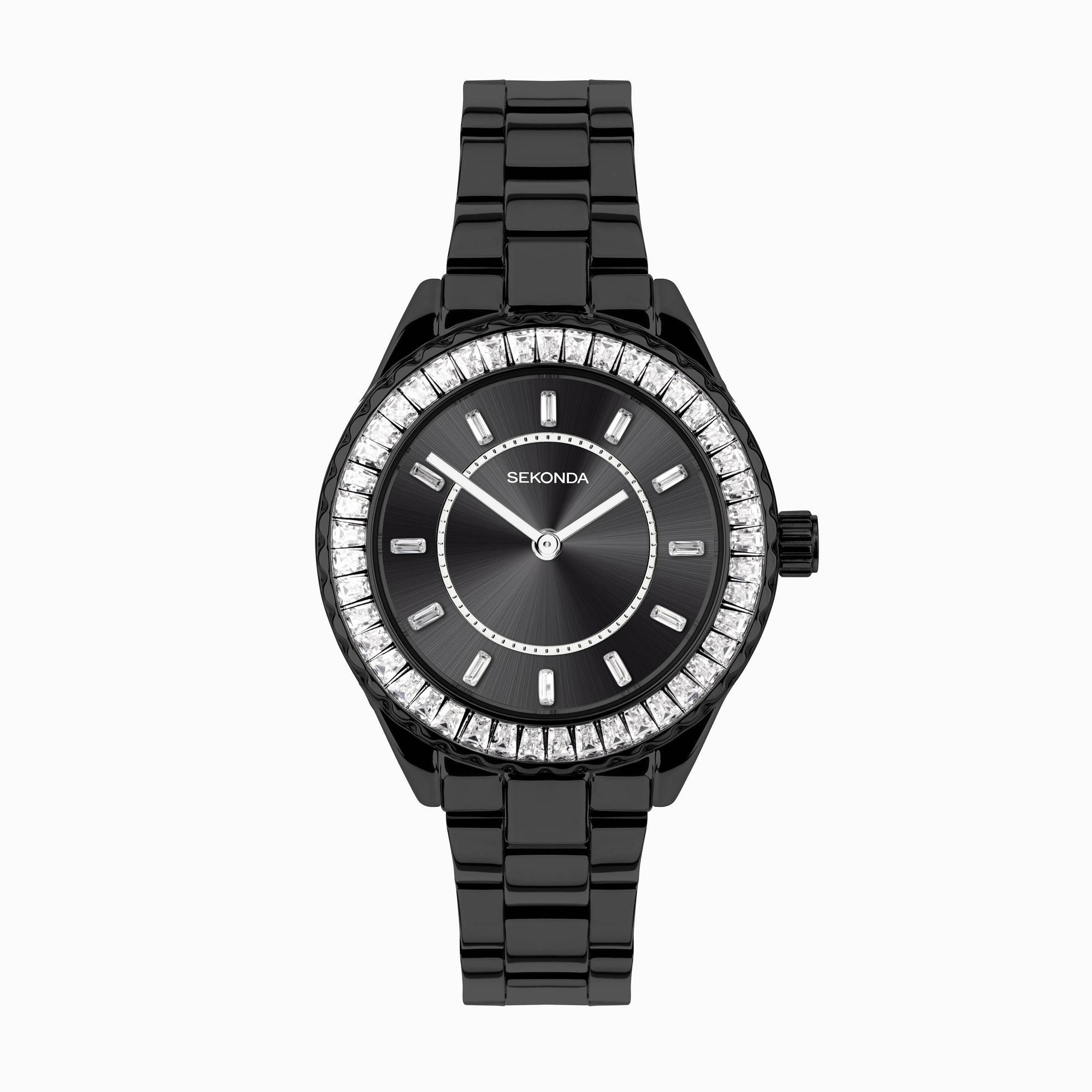 Sekonda Sekonda Margot Ladies Watch | Black Alloy Case & Stainless Steel Bracelet with Black Dial | 40659