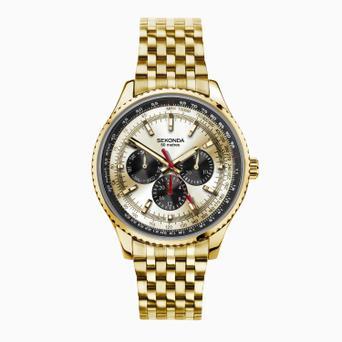 Sekonda Maverick Men's Watch | Gold Case & Stainless Steel Bracelet with Champagne Dial | 30040