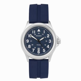 Sekonda Altitude Men's Watch | Silver Alloy Case & Blue Rubber Strap with Blue Dial | 30137