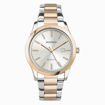 Sekonda Taylor Ladies Watch | Two Tone Case & Stainless Steel Bracelet with Silver Dial | 40474