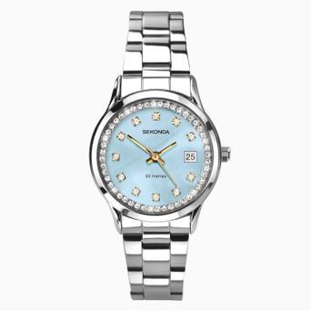 Sekonda Catherine Ladies Watch | Silver Case & Stainless Steel Bracelet with Blue Dial | 40476
