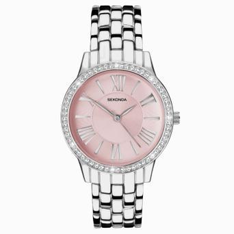 Sekonda Charlotte Ladies Watch | Silver Case & Alloy Bracelet with Pink Dial | 40477