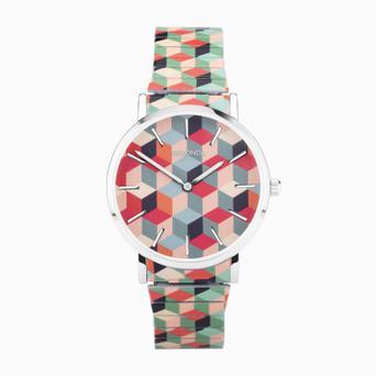 Sekonda Maxima Ladies Watch | Silver Alloy Case & Stainless Steel Expander Bracelet with Geometric Dial | 40575