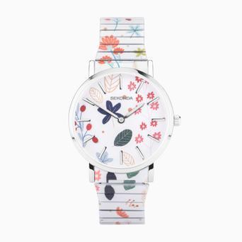 Sekonda Maxima Ladies Watch | Silver Alloy Case & Stainless Steel Expander Bracelet with Woodland Dial | 40581