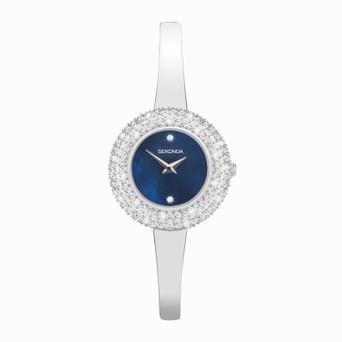 Sekonda Radiance Ladies Watch | Silver Brass Case & Bracelet with Blue Mother-of-Pearl Dial | 40587