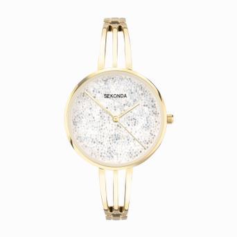 Sekonda Stardust Ladies Watch | Gold Alloy Case & Bracelet with Silver Dial | 40591