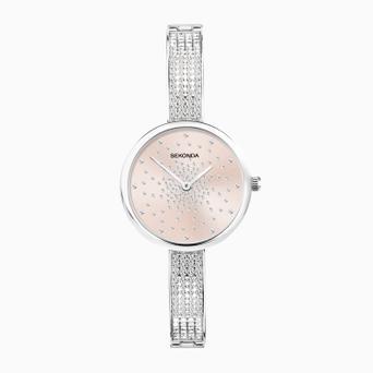 Sekonda Celeste Starlet Ladies Watch | Silver Alloy Case & Bracelet with Pink Dial | 40596