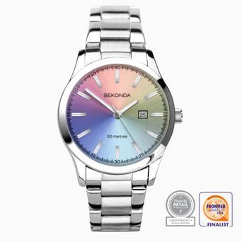 Sekonda Taylor Ladies Watch | Silver Alloy Case & Stainless Steel Bracelet with Rainbow Dial | 40534
