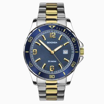 Sekonda Dive Men's Watch | Silver Case & Stainless Steel Bracelet with Blue Dial | 1591